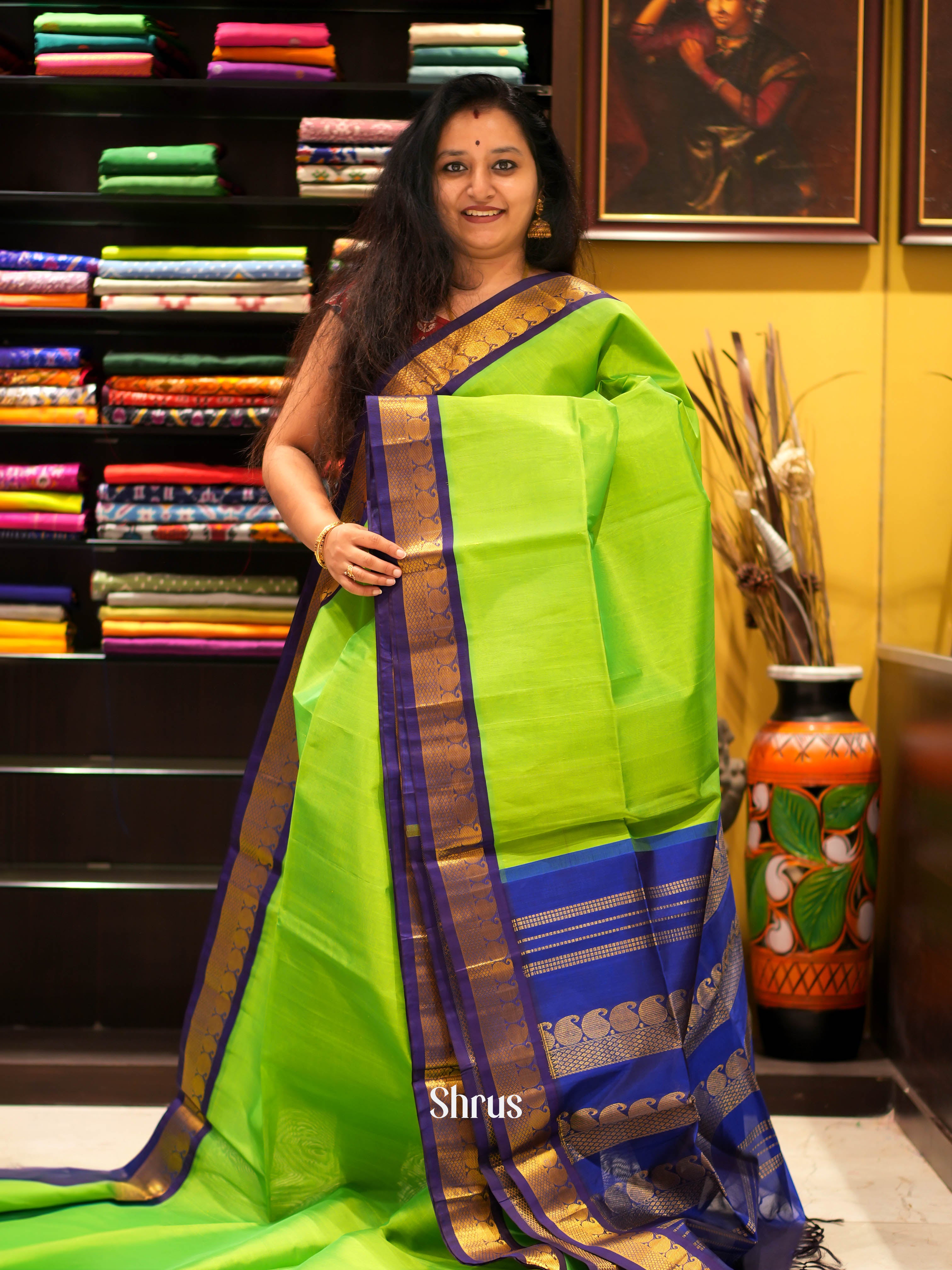 CHS03345 - Silk Cotton Saree - Shop on ShrusEternity.com