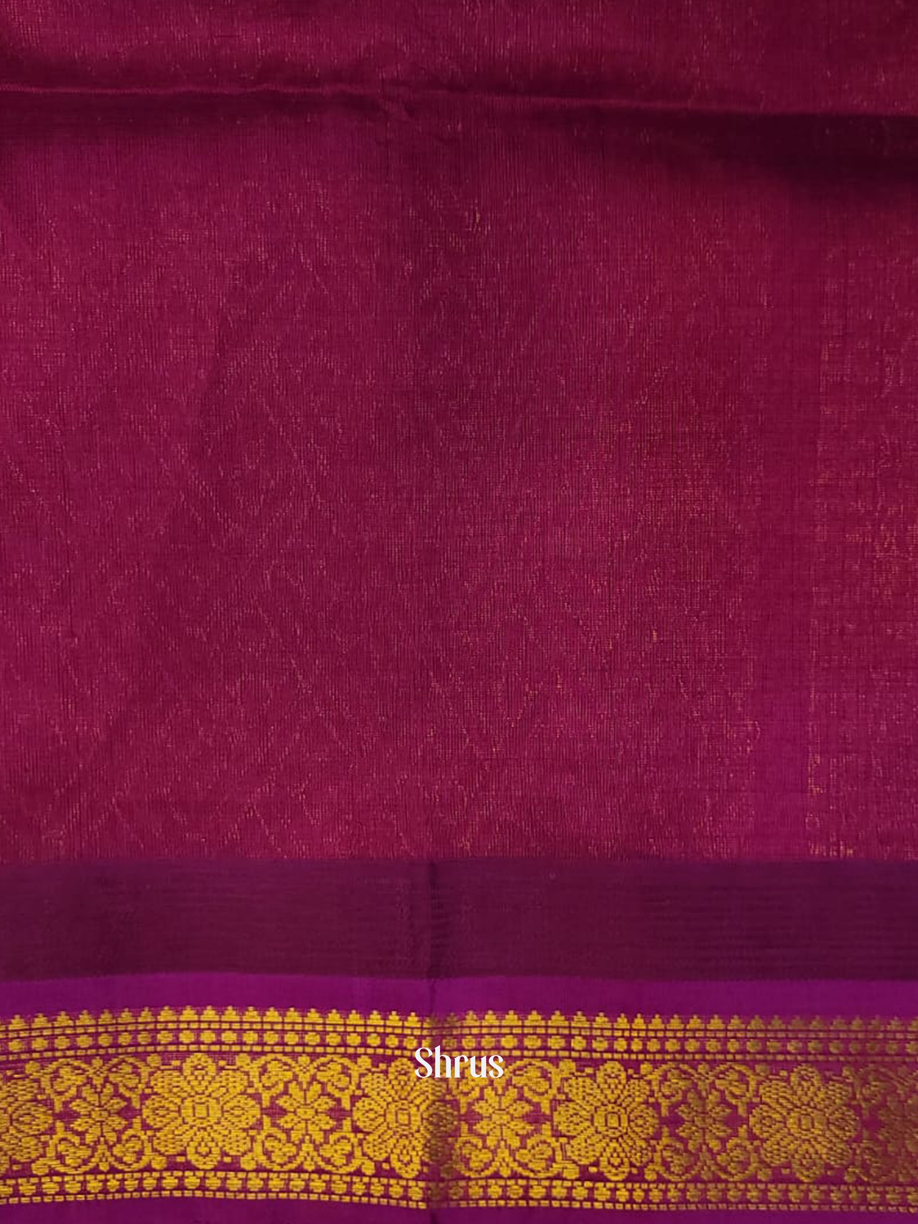 Green & Pink - Silk Cotton Saree - Shop on ShrusEternity.com
