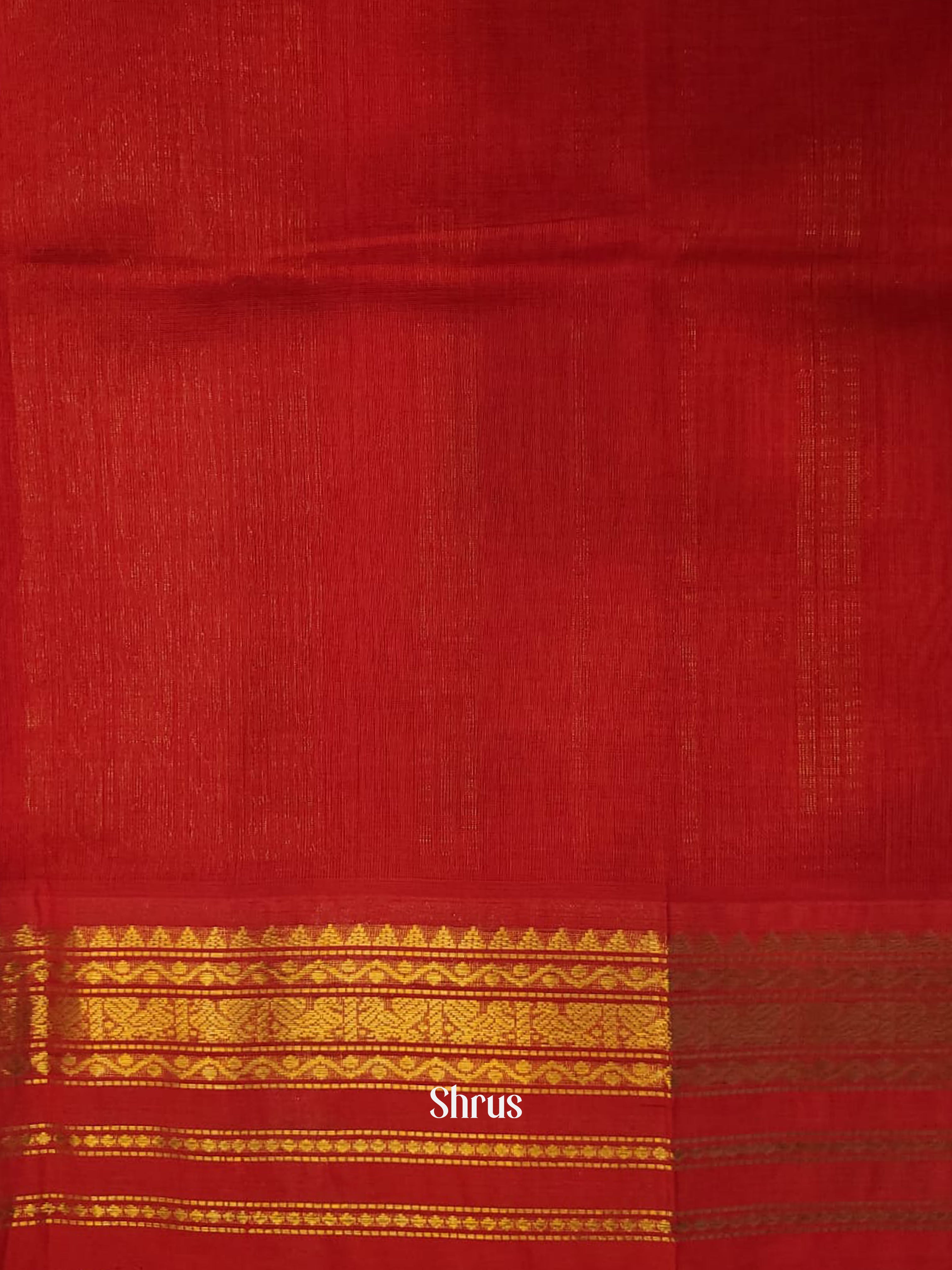 Mild Lavender & Red - Silk Cotton Saree - Shop on ShrusEternity.com