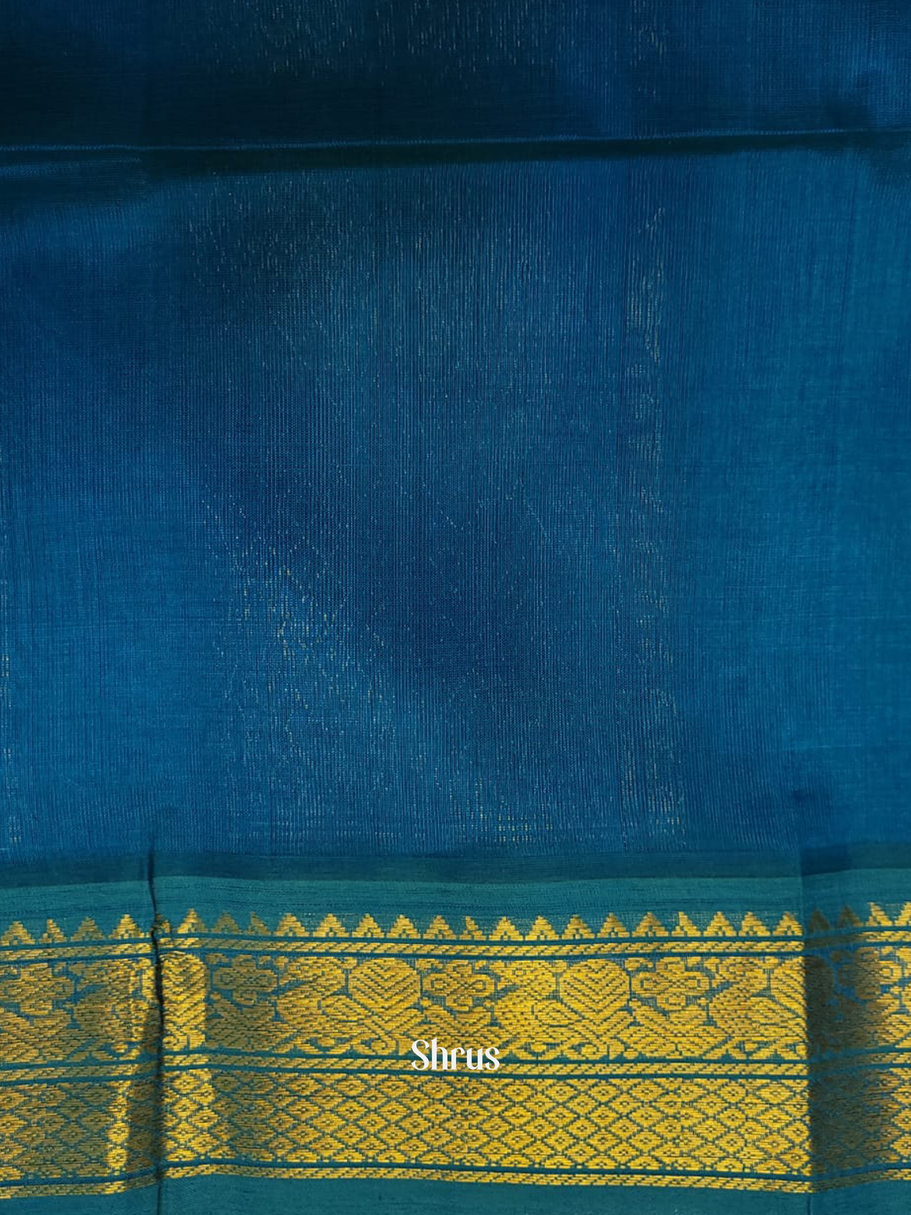 Red & Blue - Silk Cotton Saree - Shop on ShrusEternity.com
