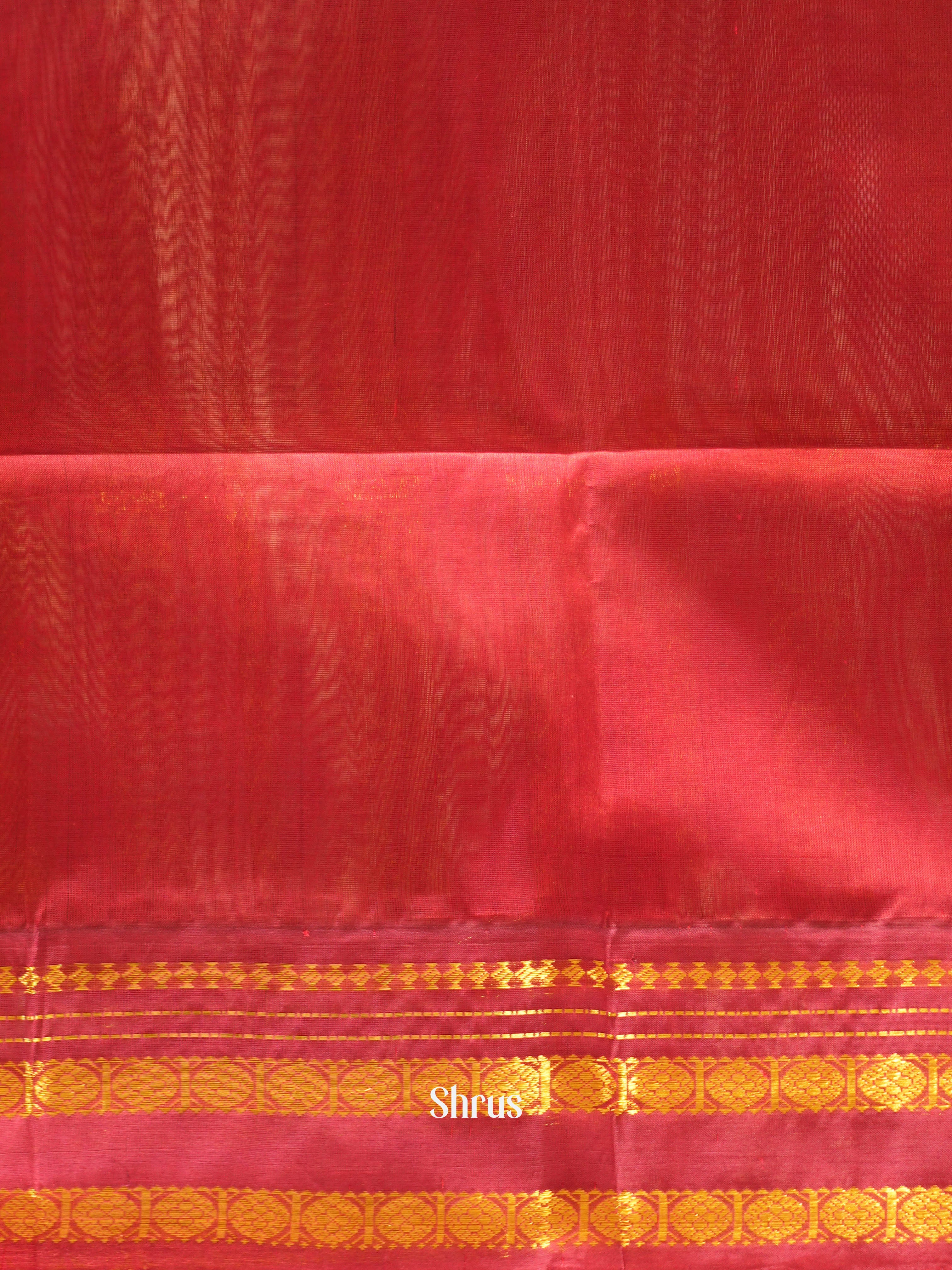 Green & Red - Silk Cotton Saree - Shop on ShrusEternity.com