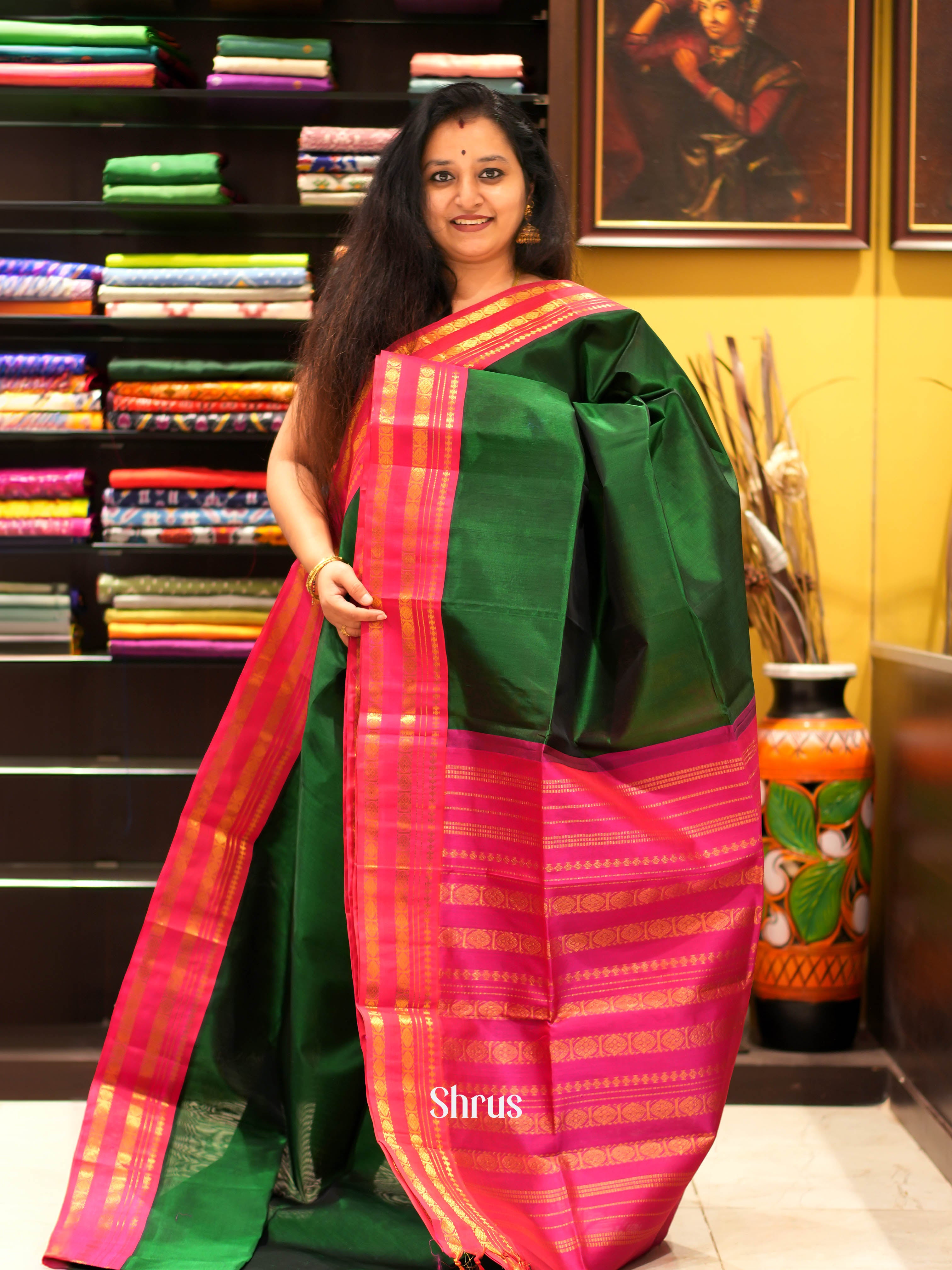 CHS03367 - Silk Cotton Saree - Shop on ShrusEternity.com