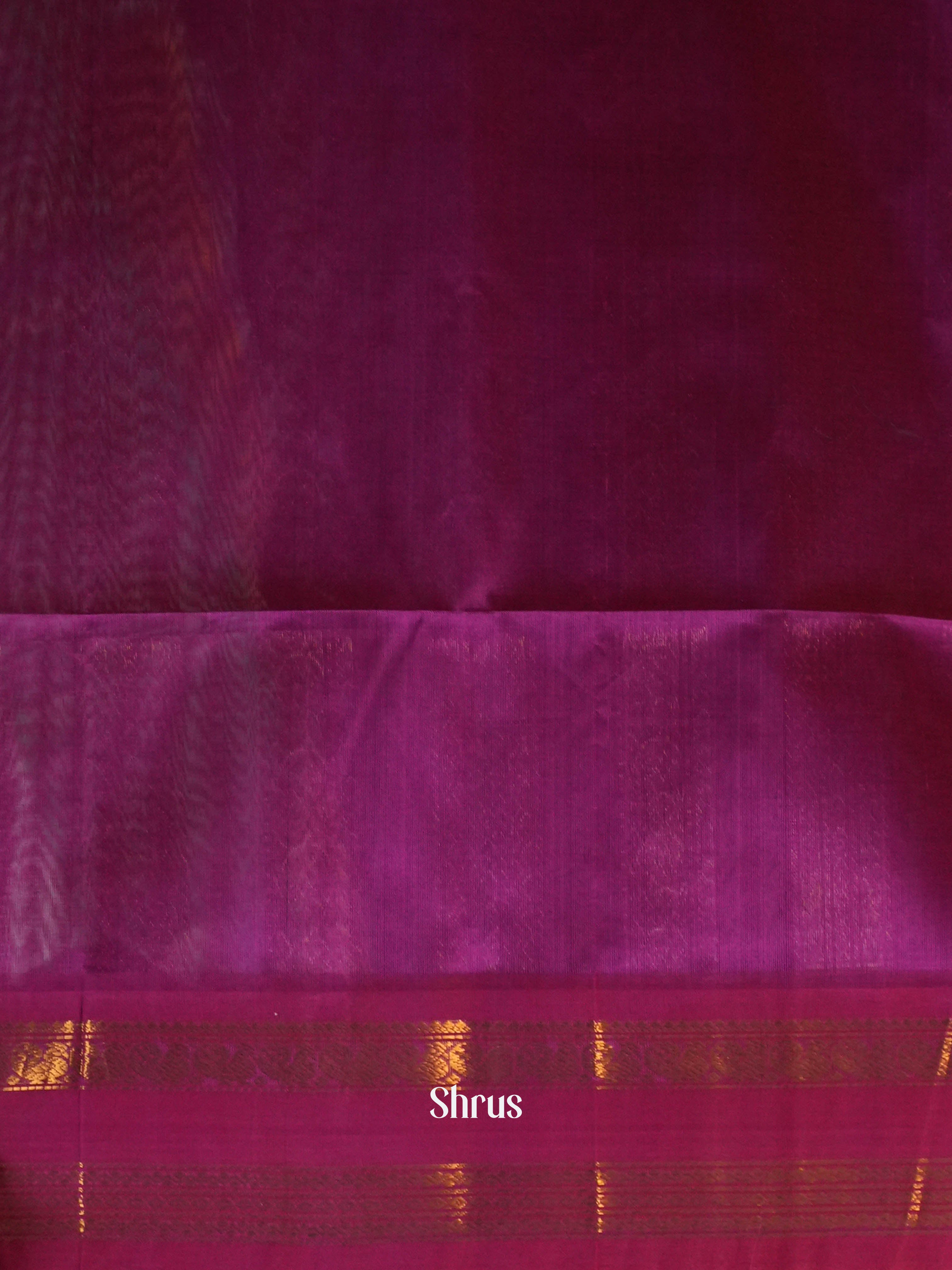 Green & Pink - Silk Cotton Saree - Shop on ShrusEternity.com