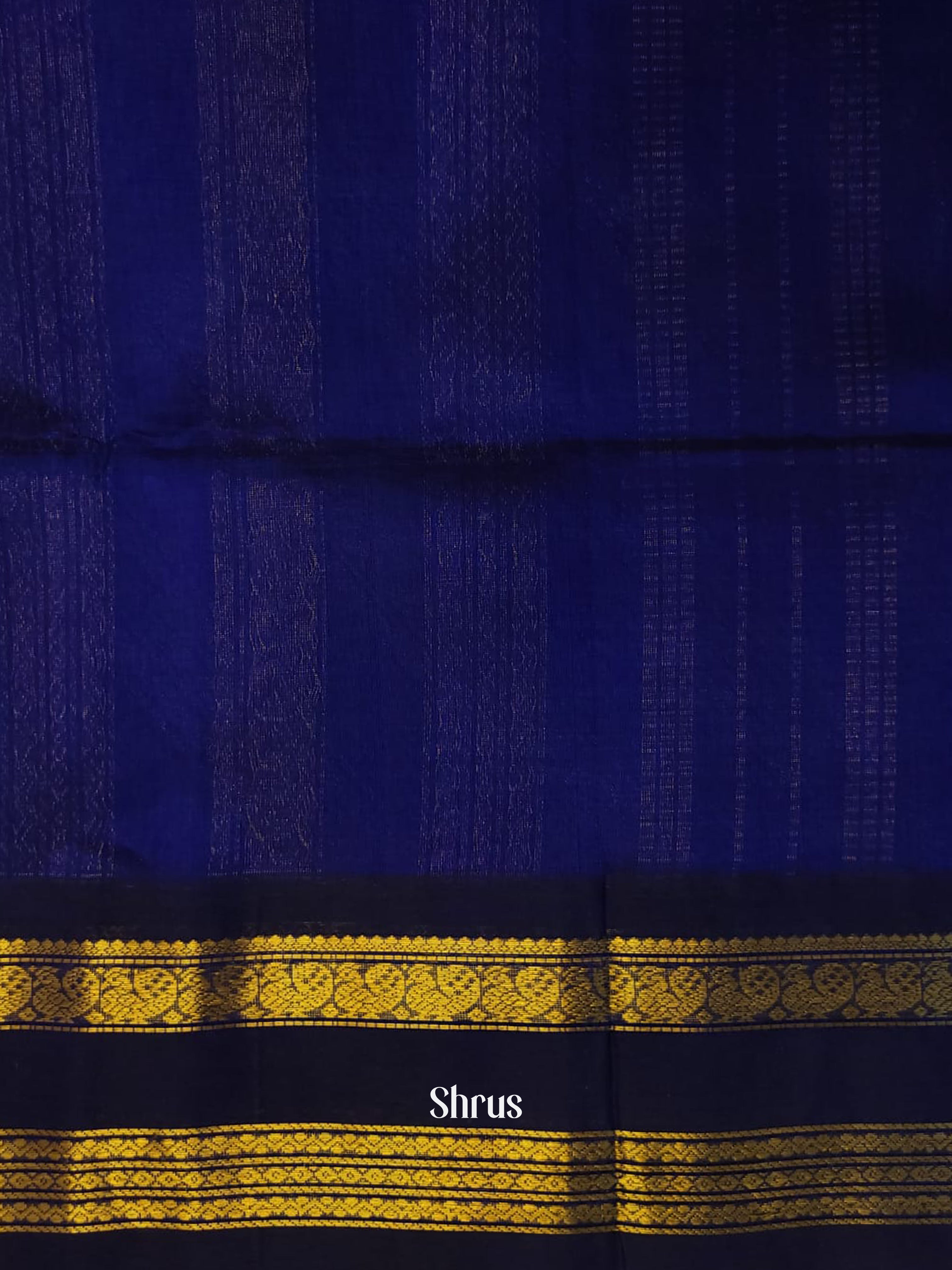 Pink & Blue - Silk Cotton Saree - Shop on ShrusEternity.com