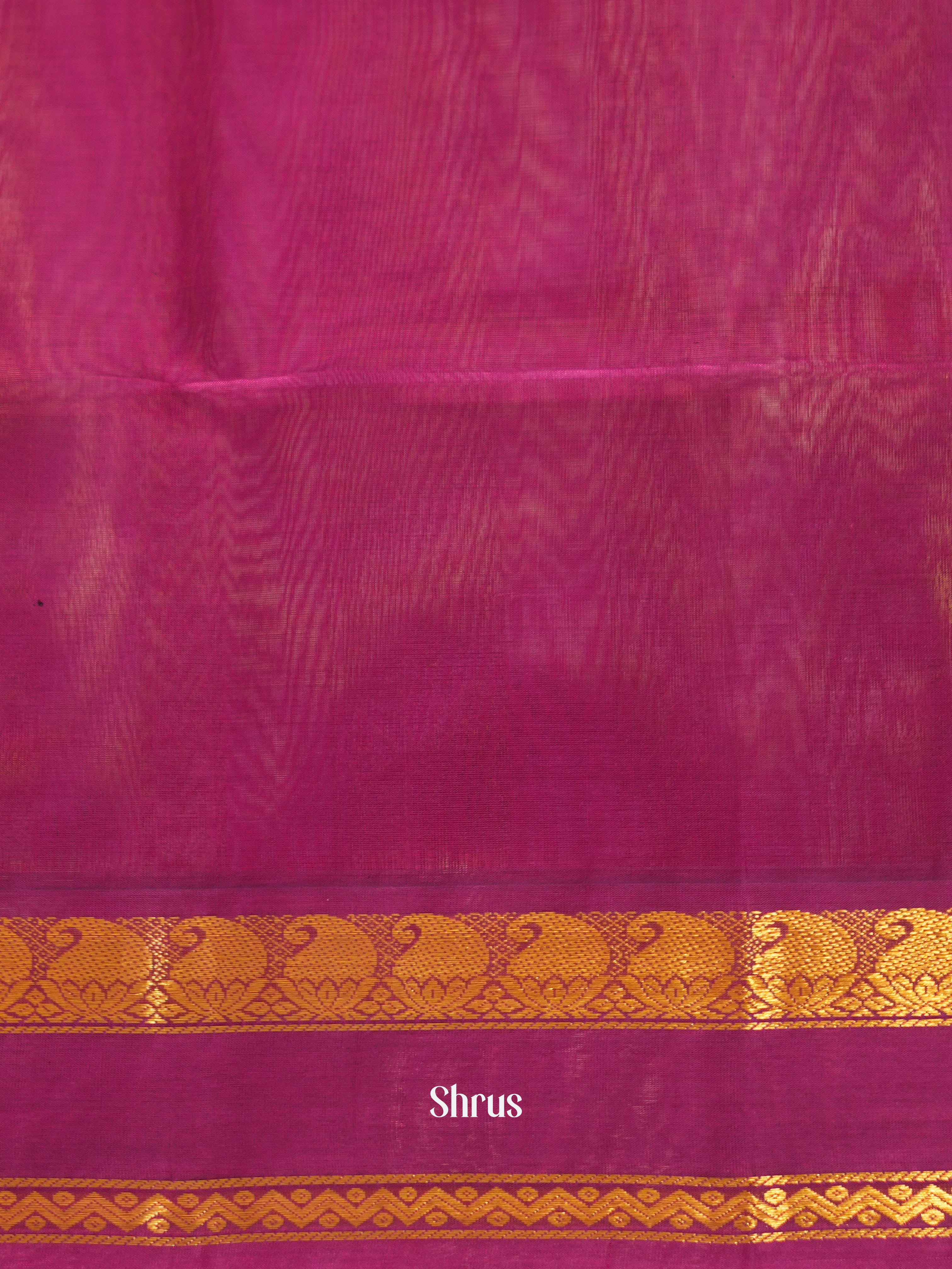 Green & Pink - Silk Cotton Saree - Shop on ShrusEternity.com