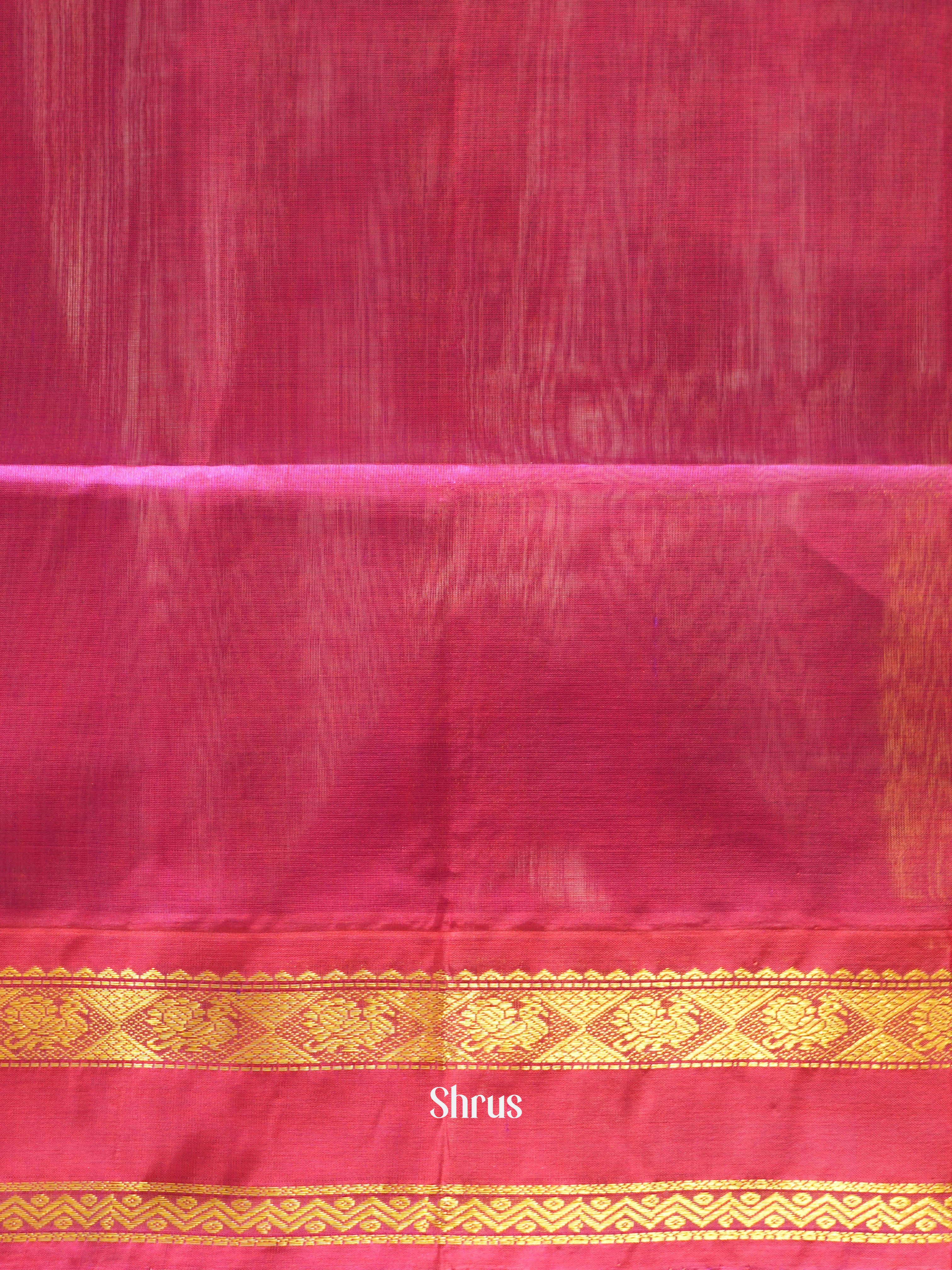 Green & Pink - Silk Cotton Saree - Shop on ShrusEternity.com