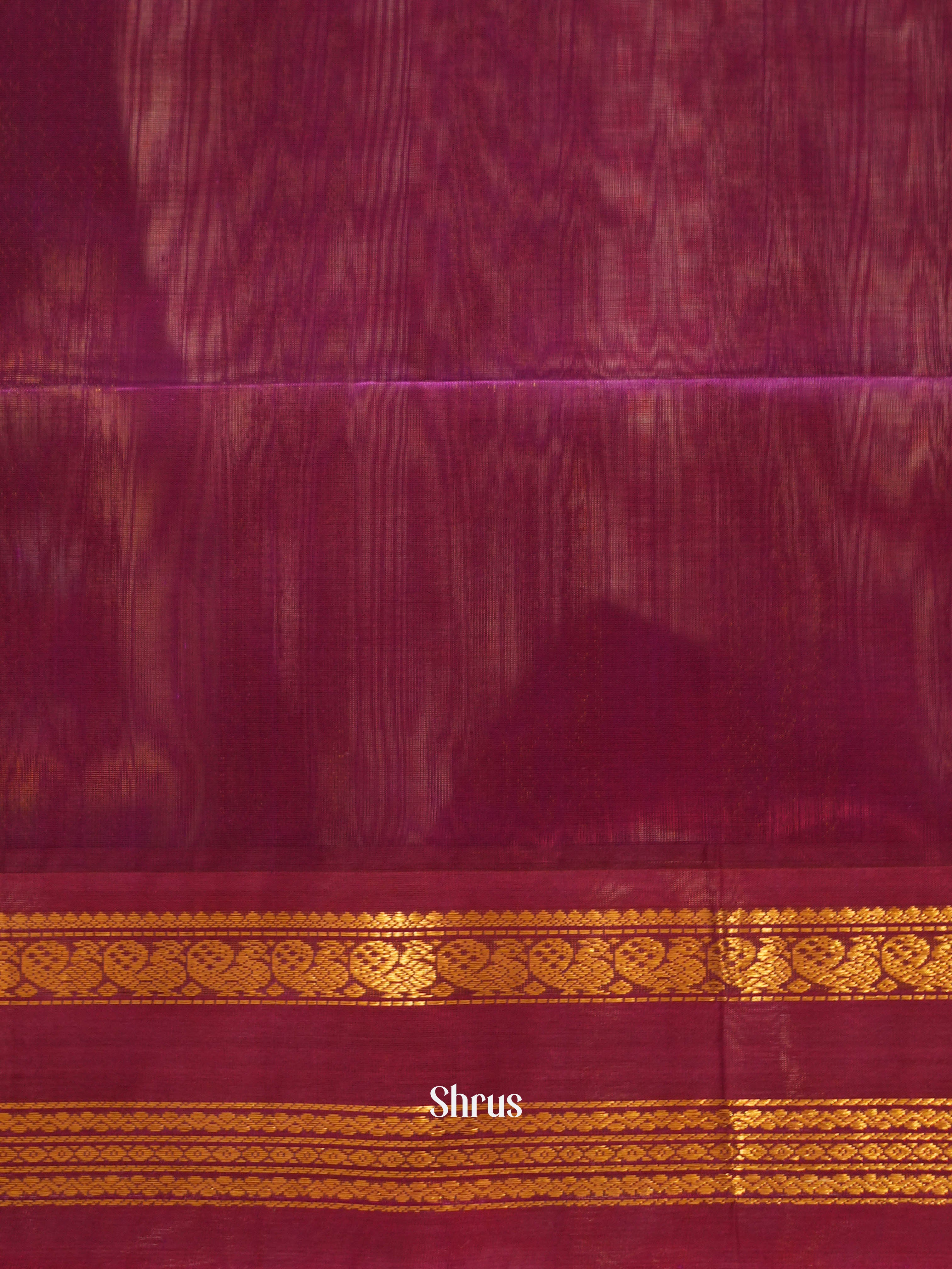 Green & Majenta - Silk Cotton Saree - Shop on ShrusEternity.com