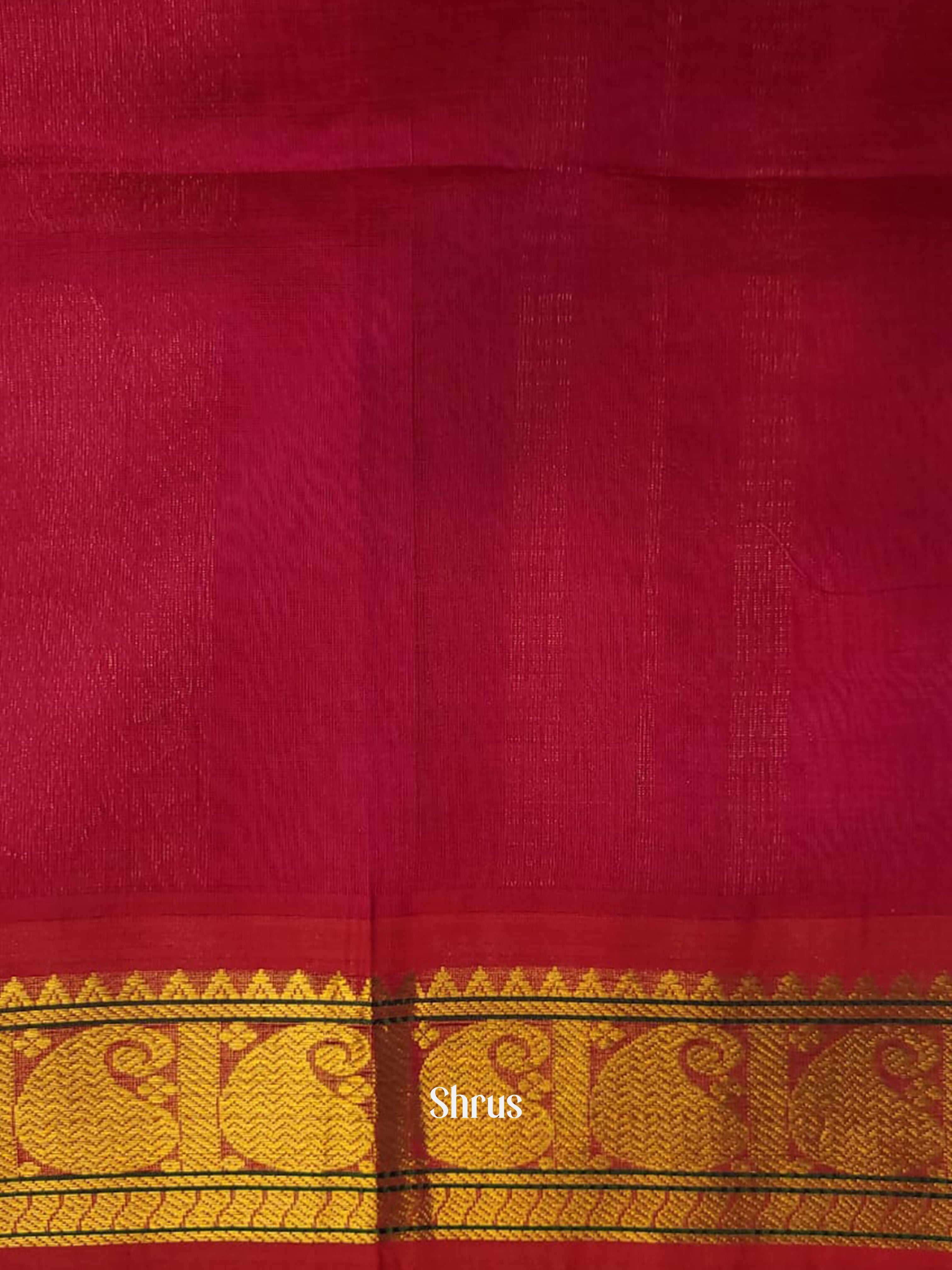Bottle Green & Pink - Silk Cotton Saree - Shop on ShrusEternity.com