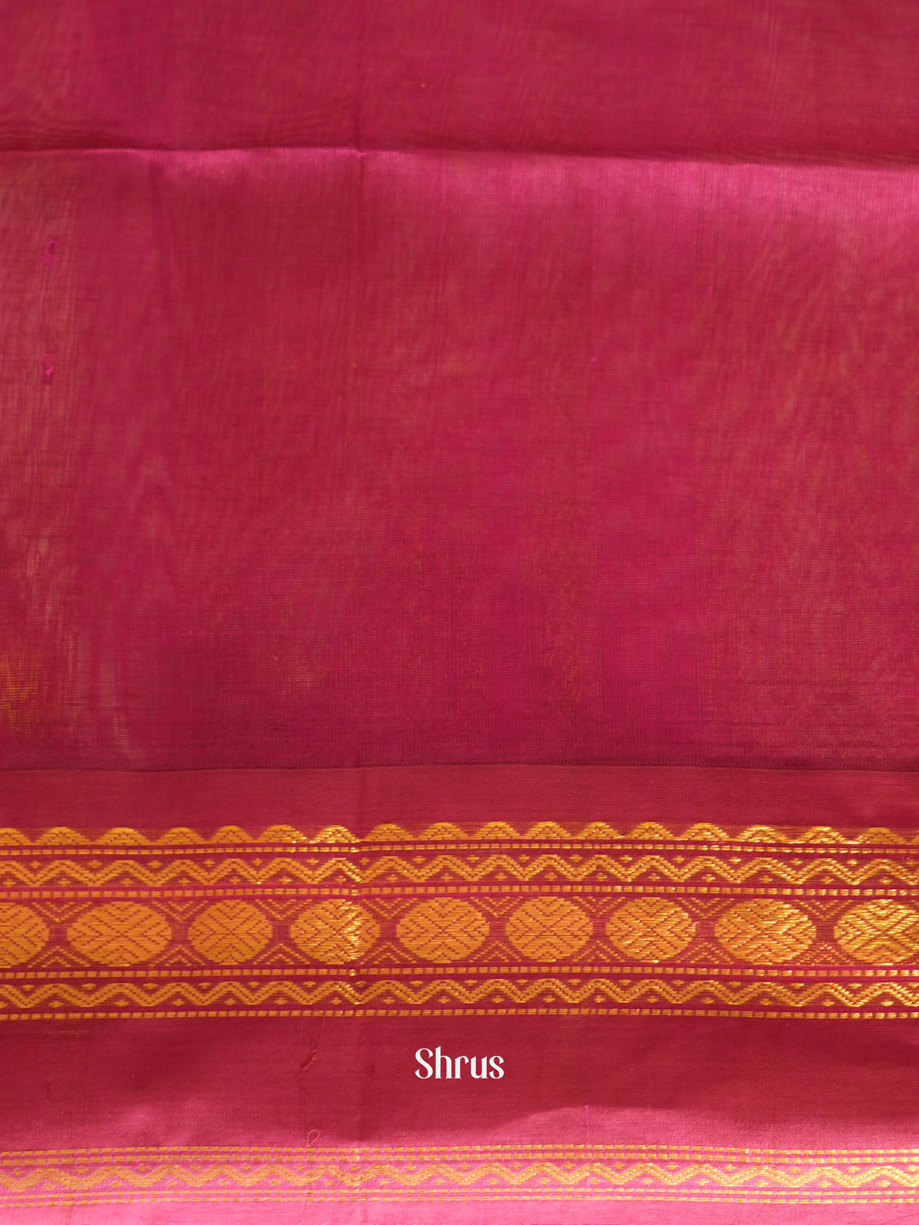 Blue & Maroon - Silk Cotton Saree - Shop on ShrusEternity.com