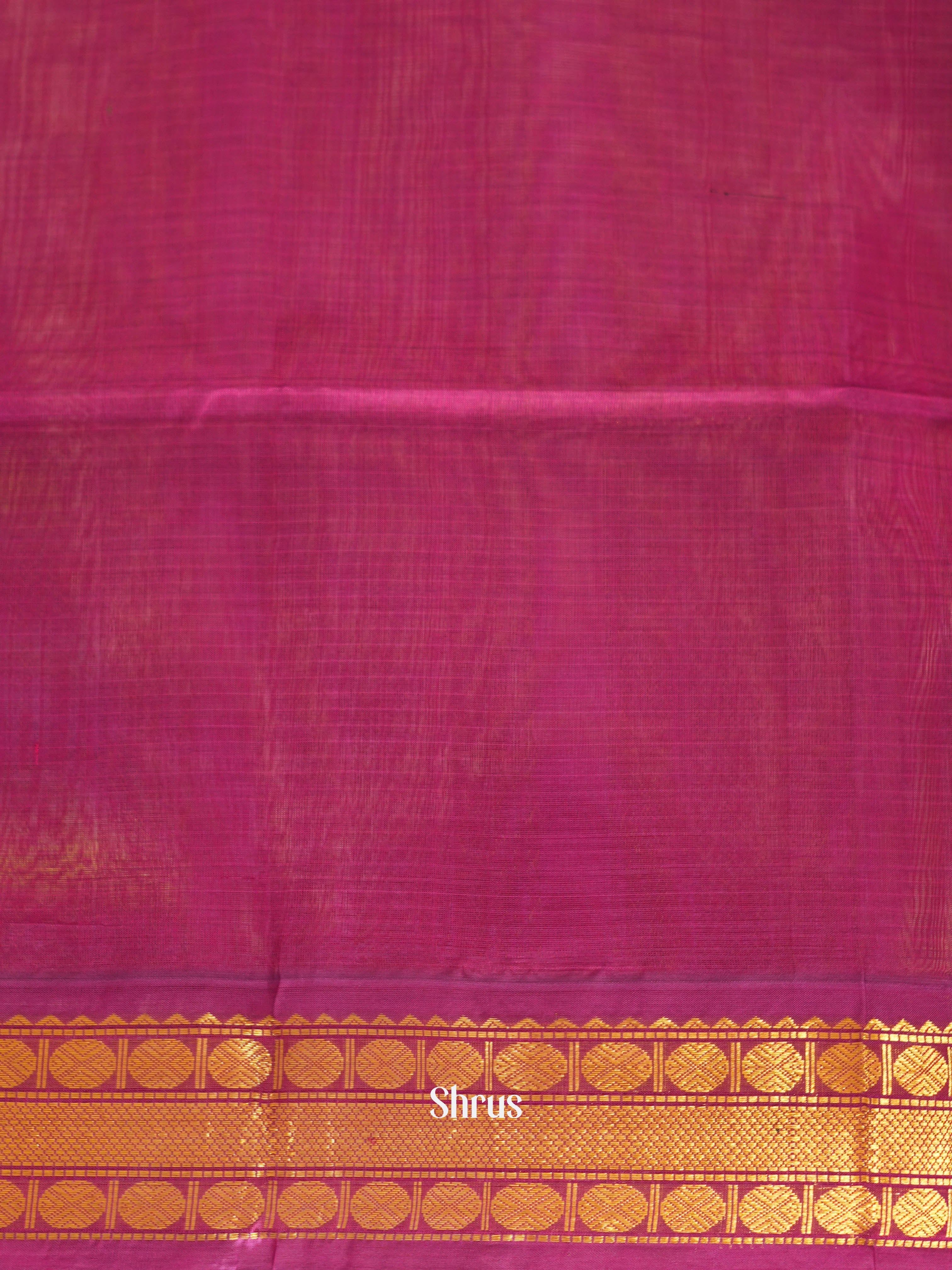 Brown & Majenta - Silk Cotton Saree - Shop on ShrusEternity.com