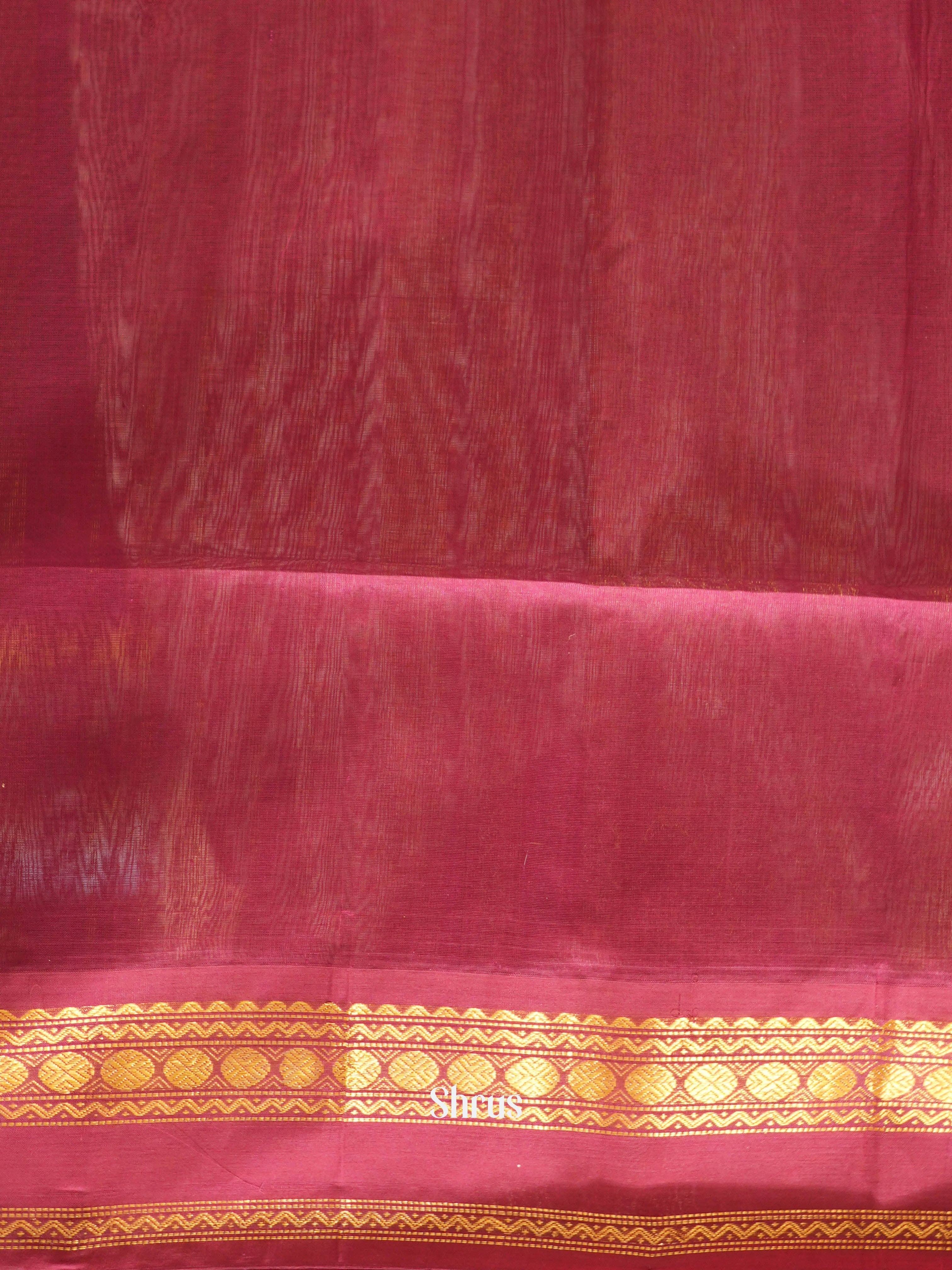 Blue & Maroon - Silk Cotton Saree - Shop on ShrusEternity.com