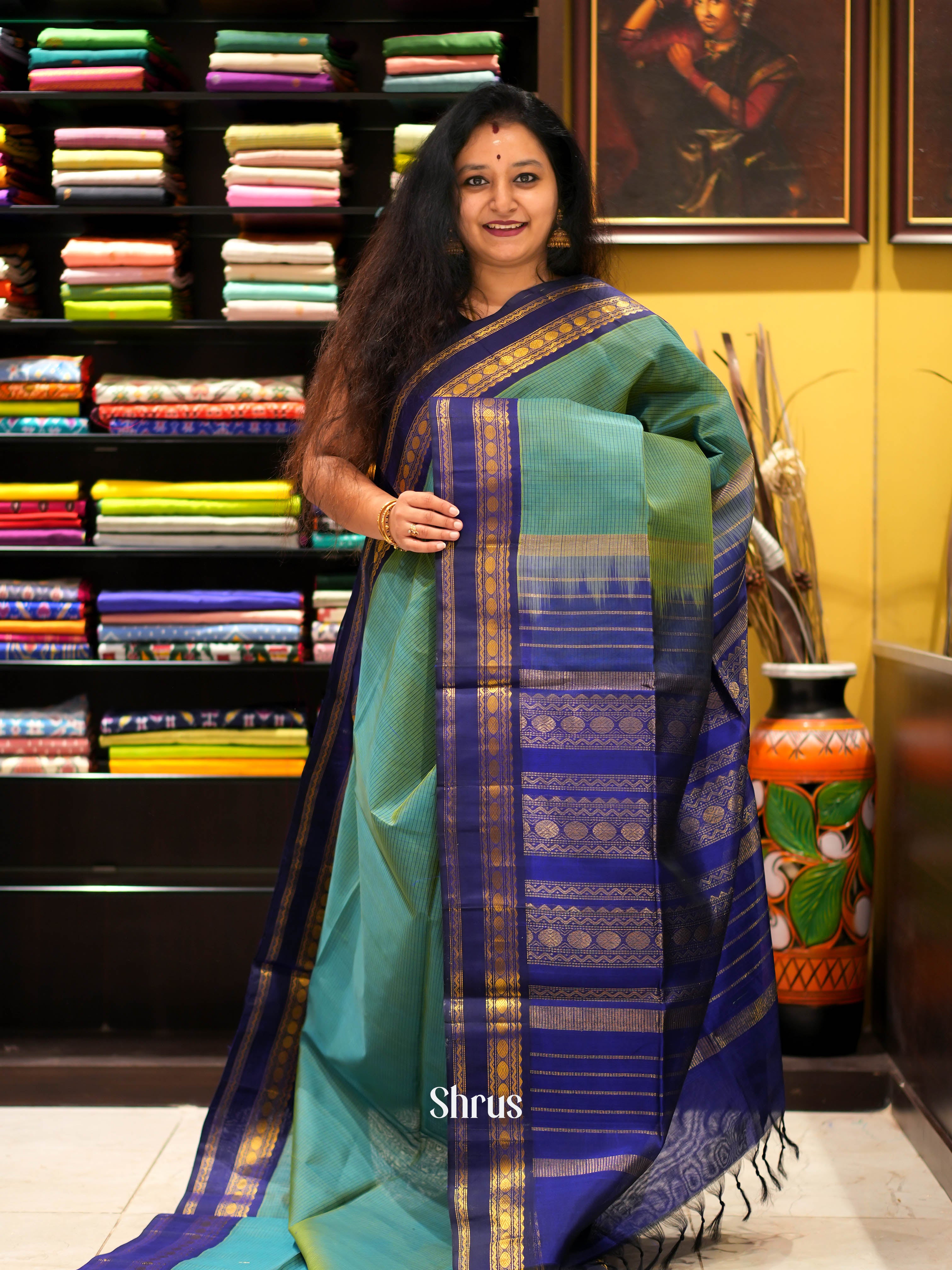 CHS03418 - Silk Cotton Saree - Shop on ShrusEternity.com