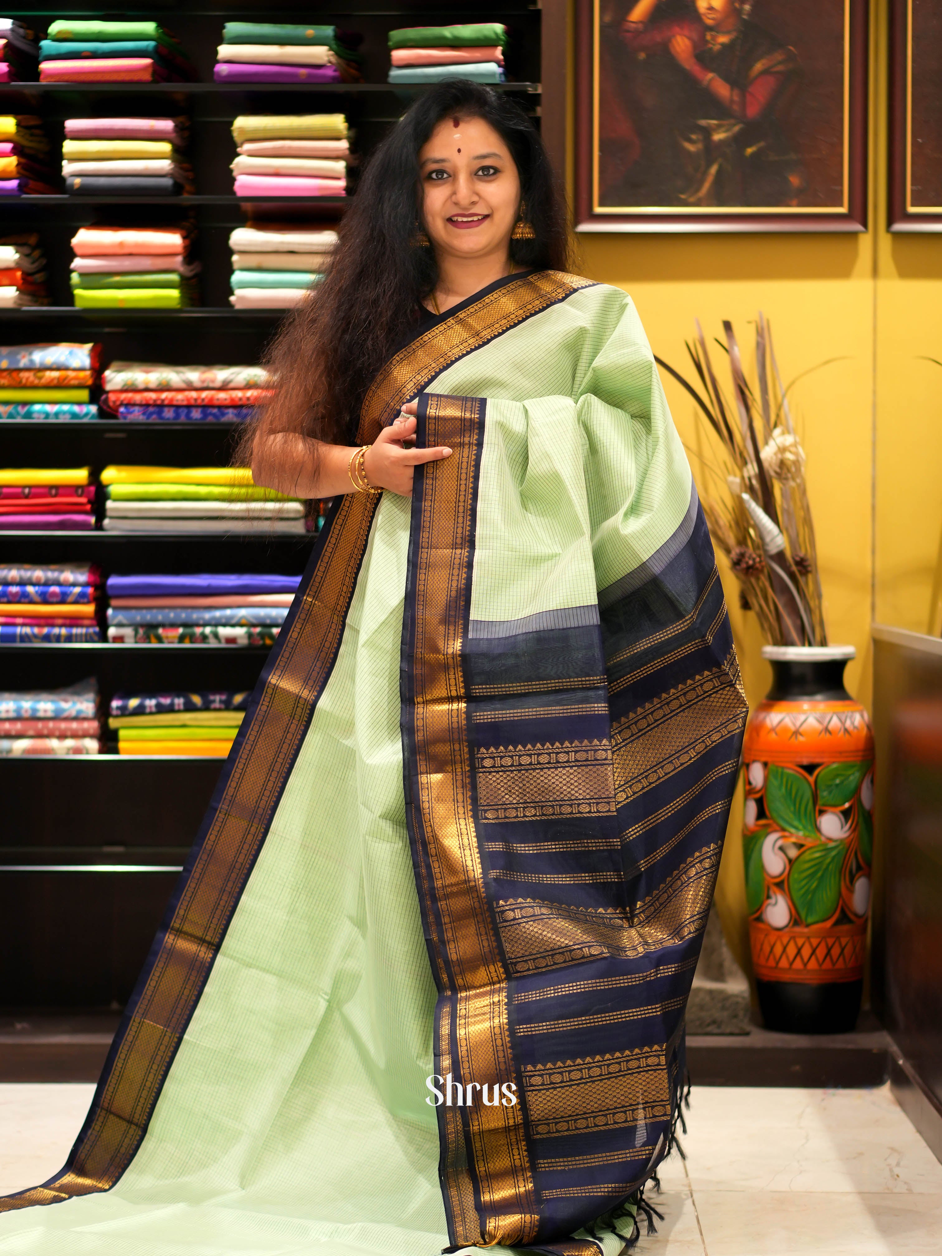 CHS03420 - Silk Cotton Saree - Shop on ShrusEternity.com