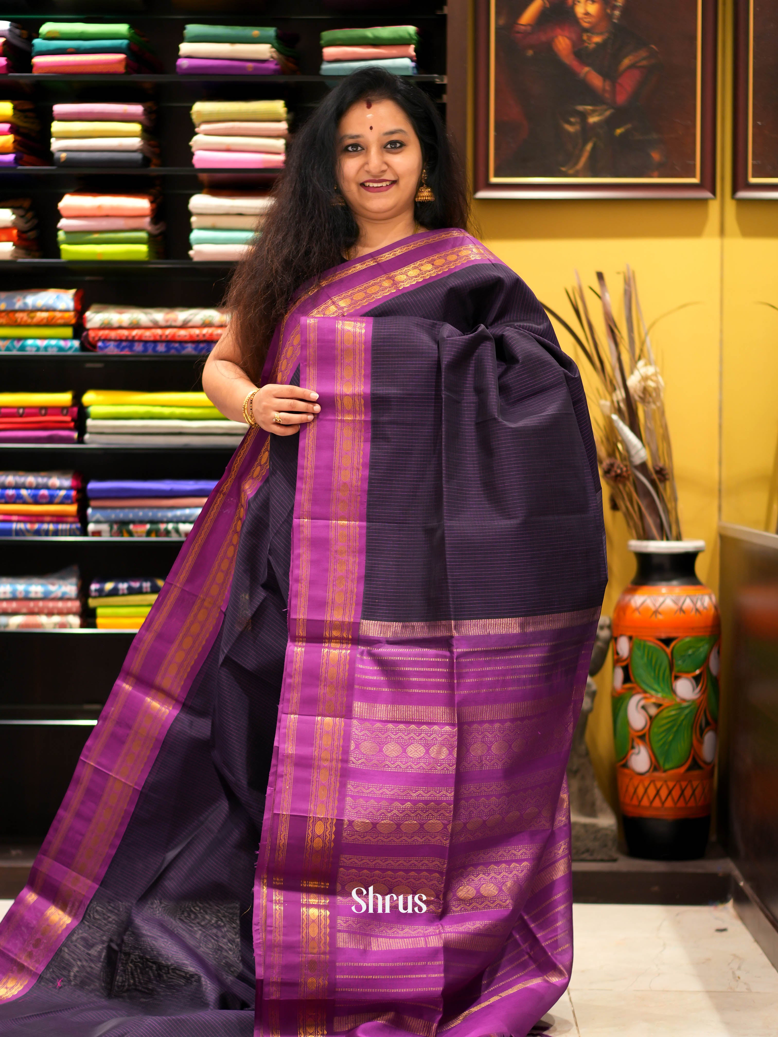 CHS03421 - Silk Cotton Saree - Shop on ShrusEternity.com