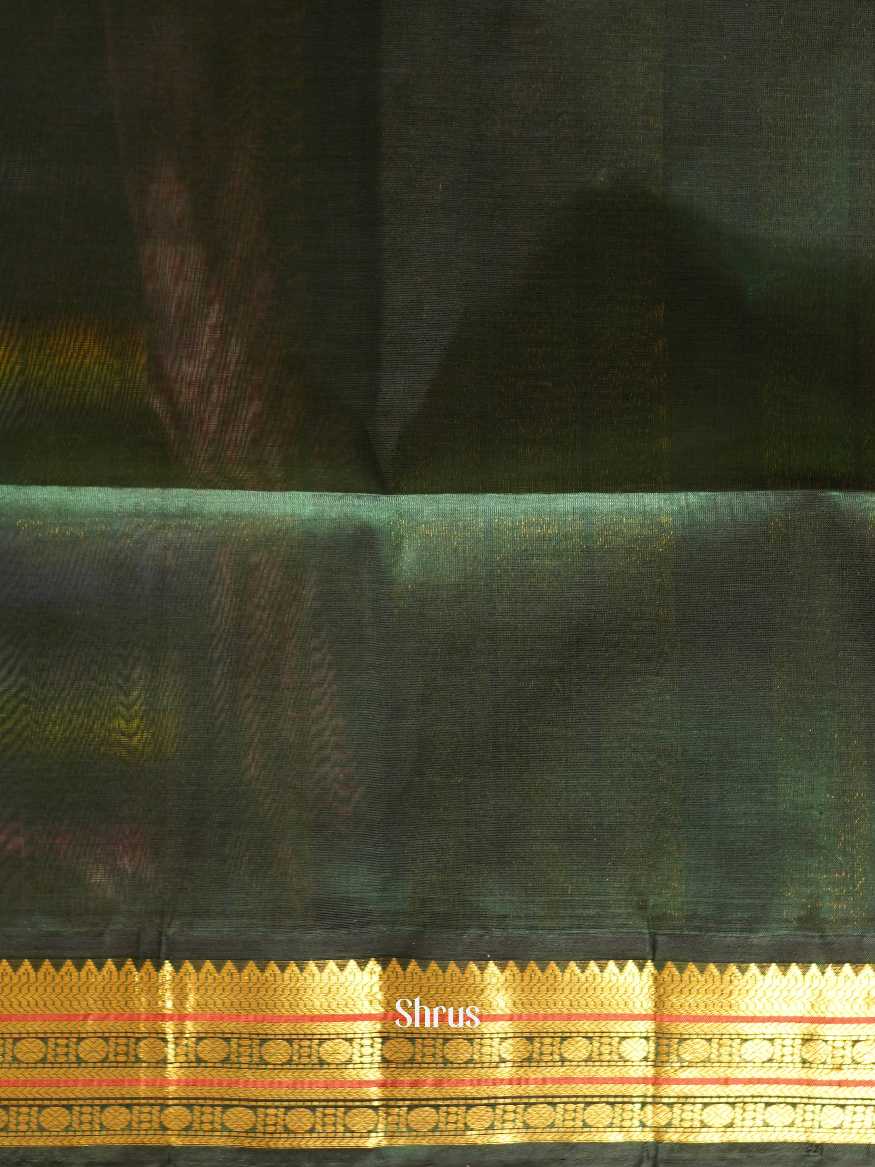 Peach & Green - Silk Cotton Saree - Shop on ShrusEternity.com
