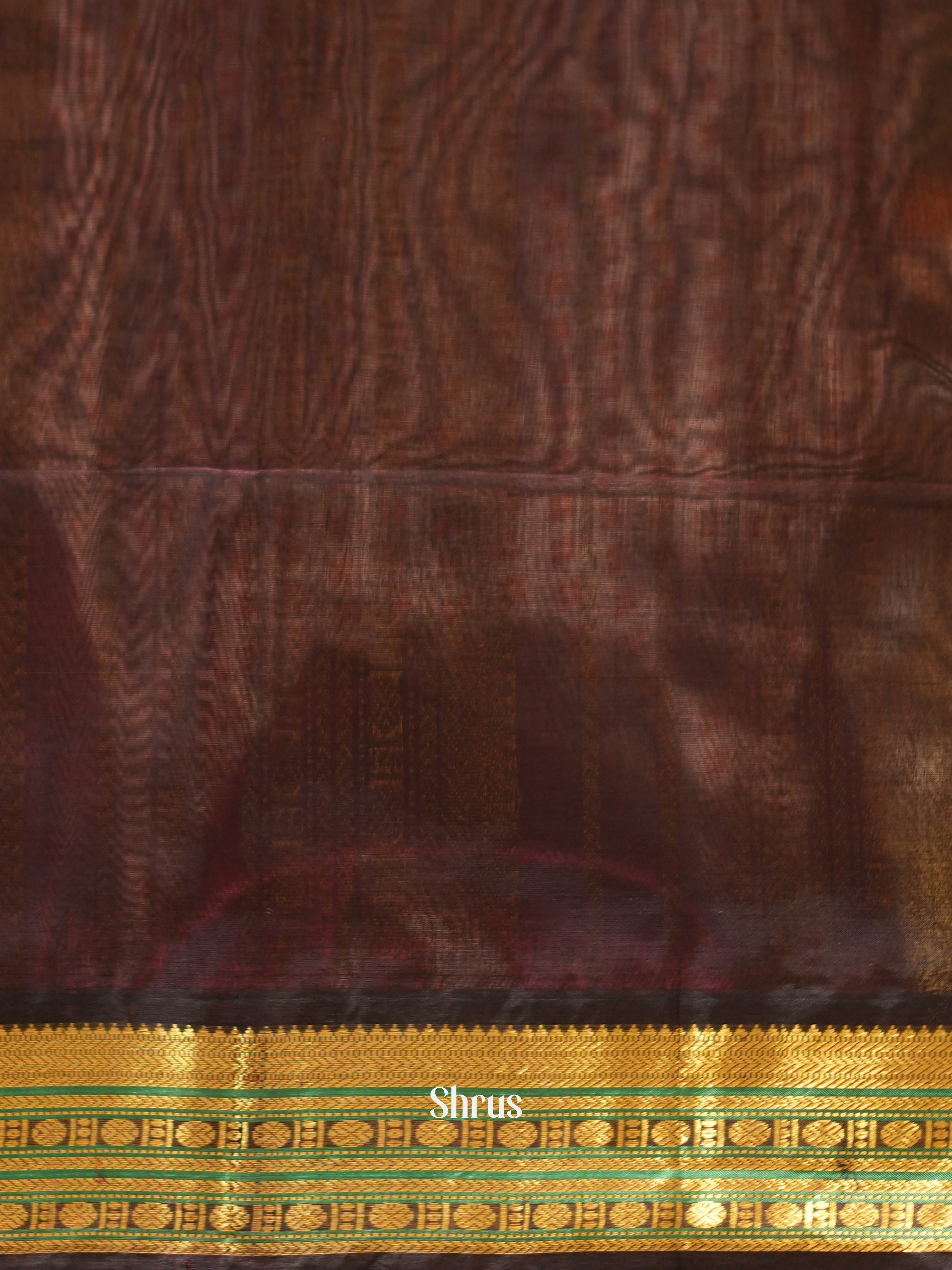 Grey & Brown - Silk Cotton Saree - Shop on ShrusEternity.com