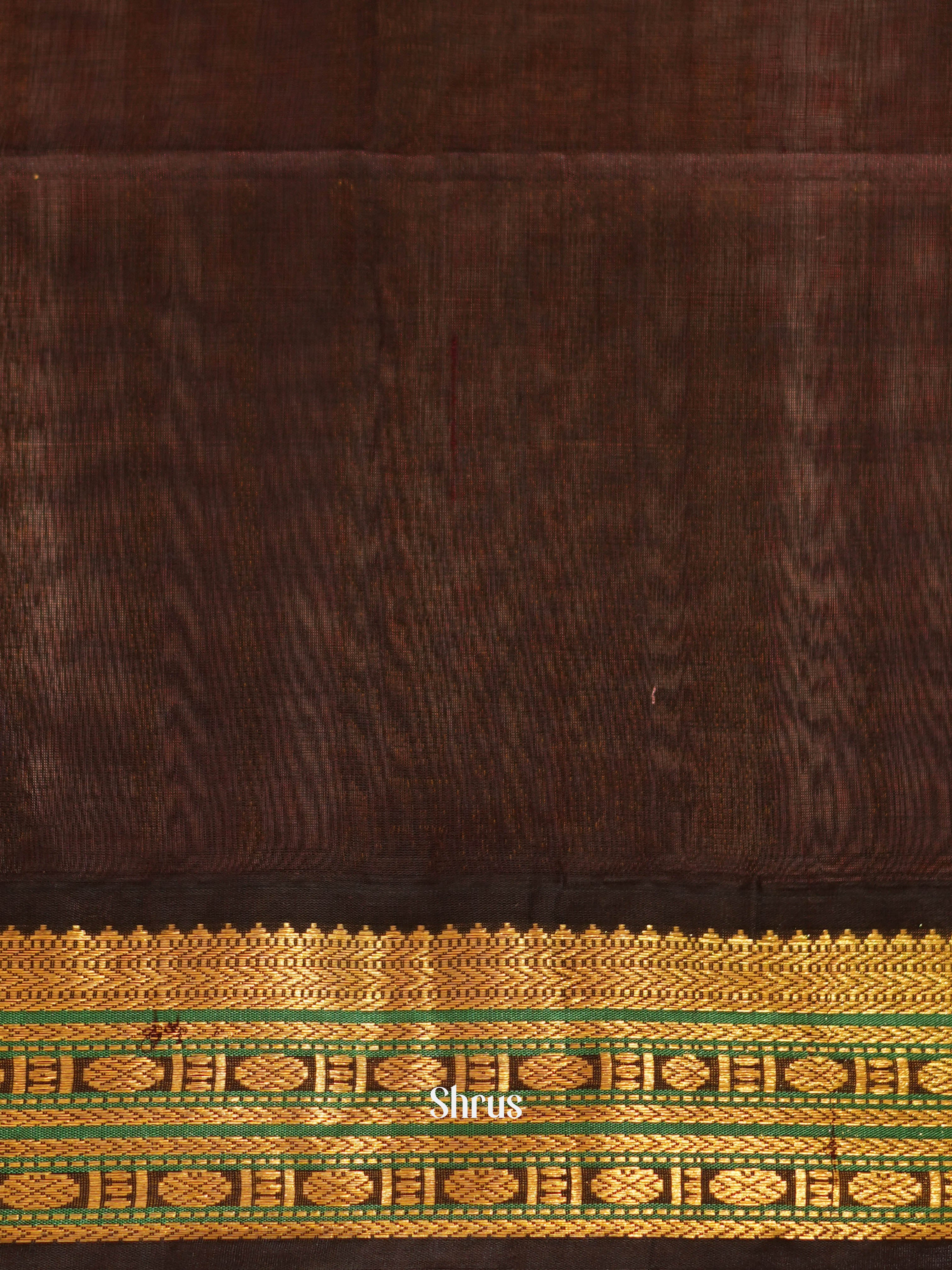Pink & Brown - Silk Cotton Saree - Shop on ShrusEternity.com