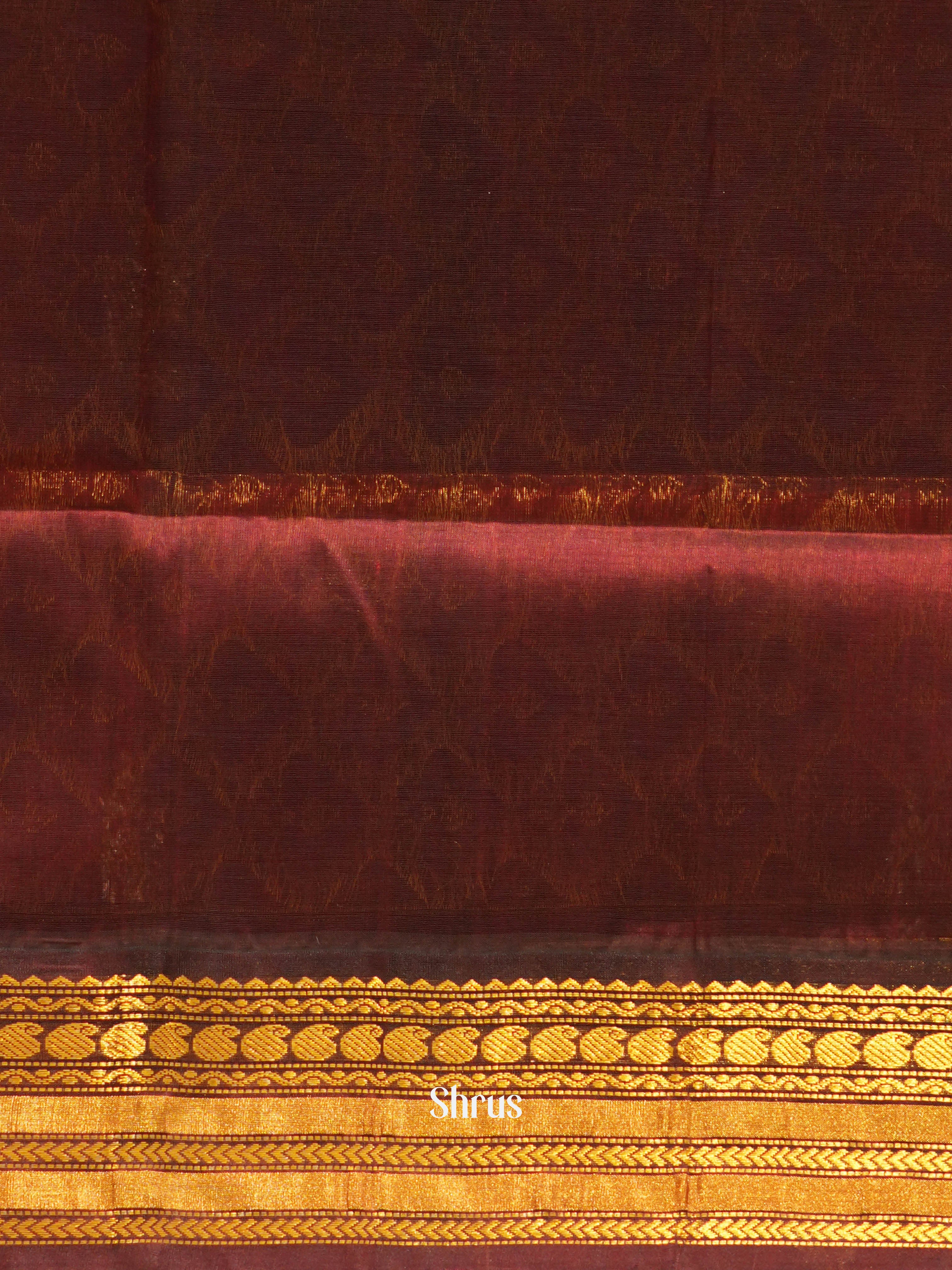 Mustard & Brown - Silk Cotton Saree - Shop on ShrusEternity.com