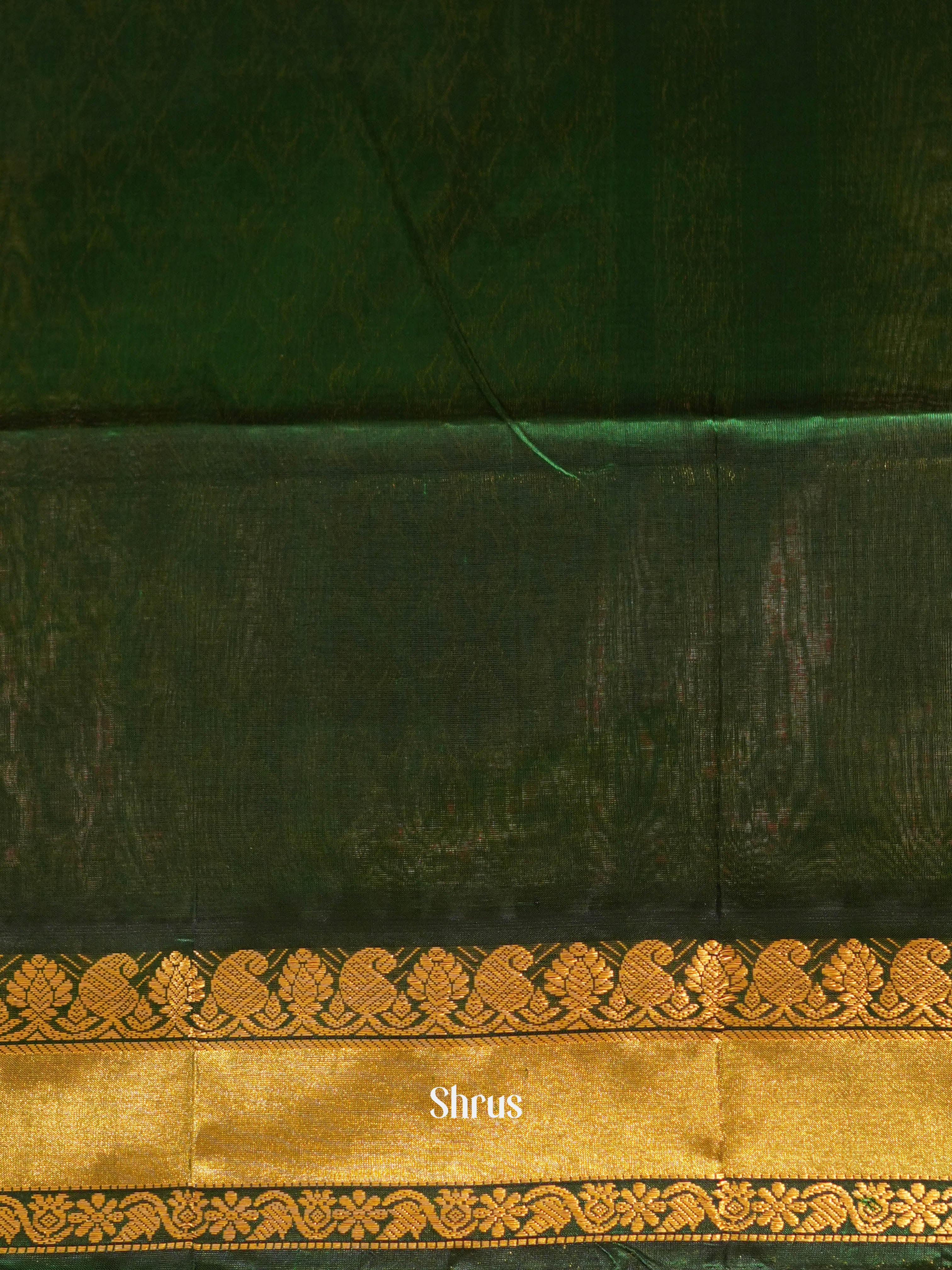 Pink & Green- Silk Cotton Saree - Shop on ShrusEternity.com