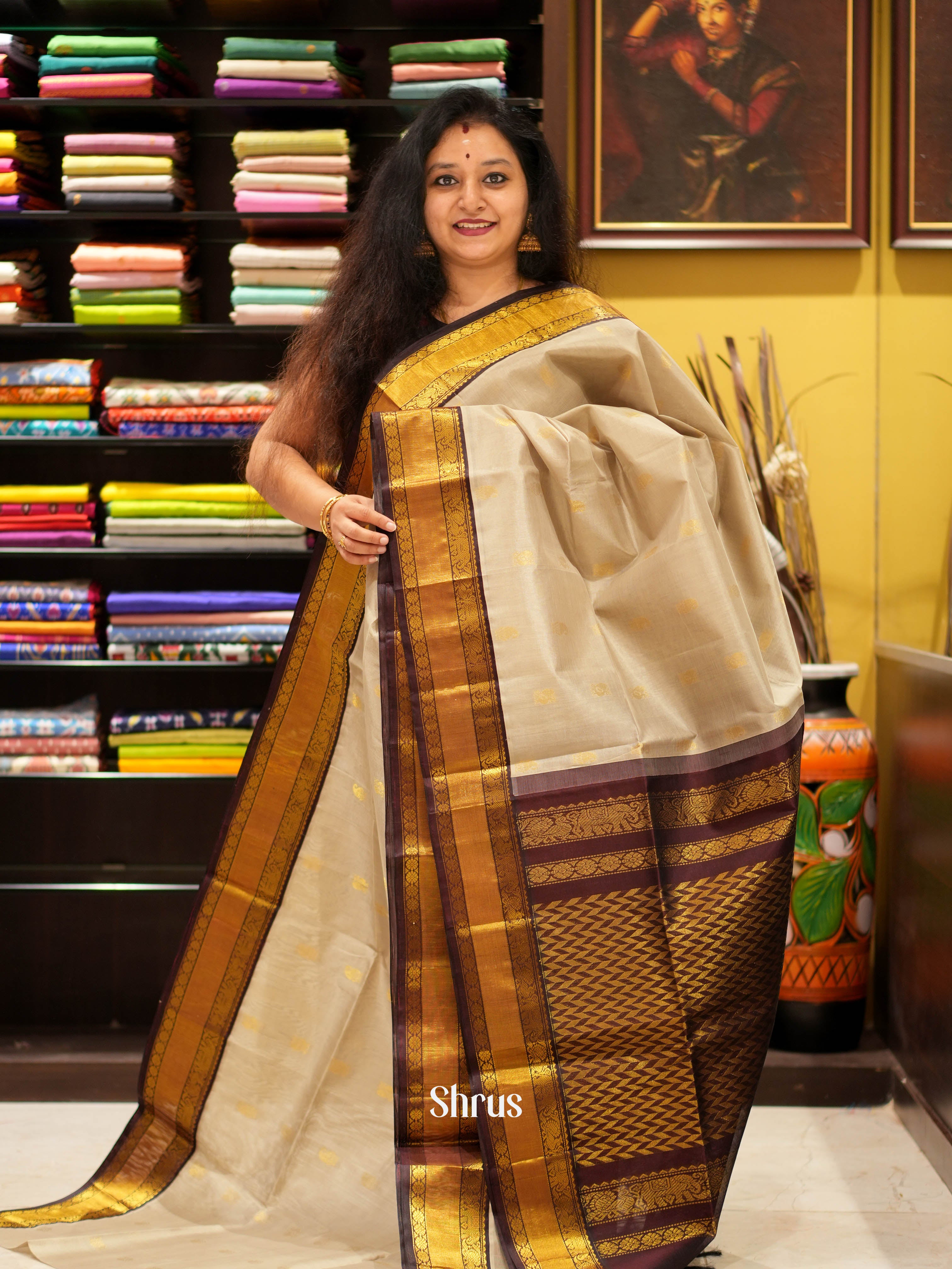 CHS03441 - Silk Cotton Saree - Shop on ShrusEternity.com