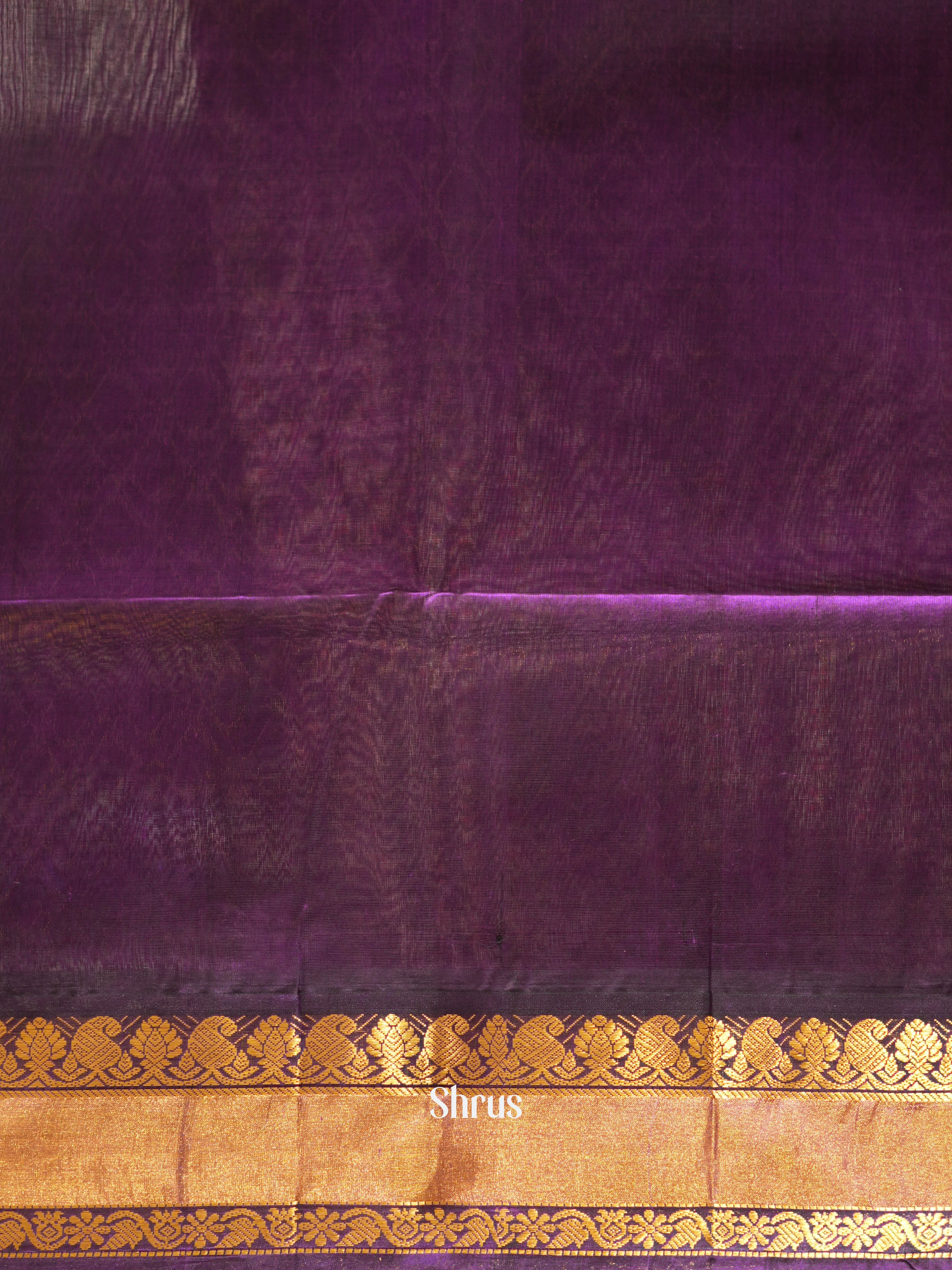 Green & Violet - Silk Cotton Saree - Shop on ShrusEternity.com