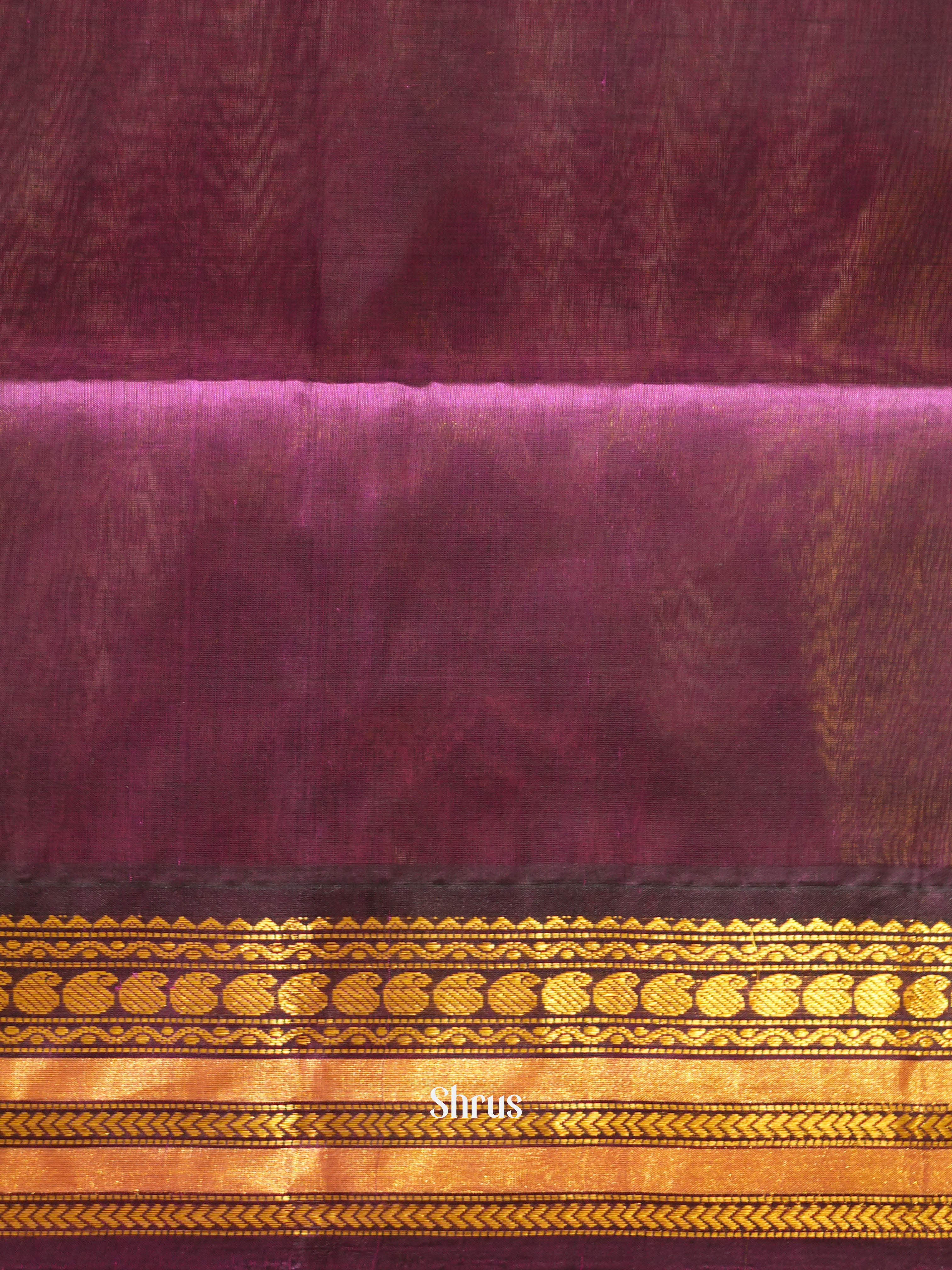Blue & Purple - Silk Cotton Saree - Shop on ShrusEternity.com