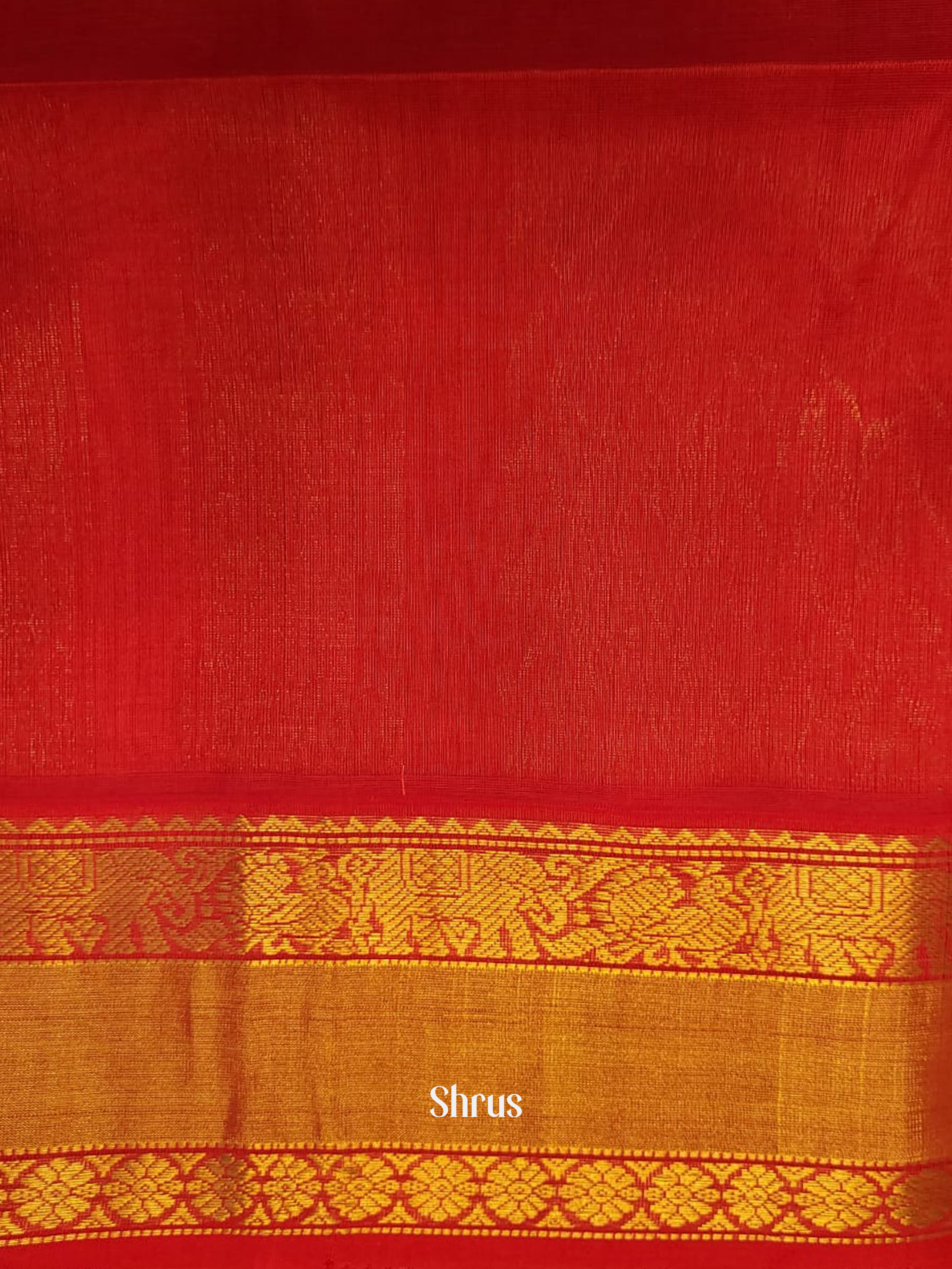 Green & Red - Silk Cotton Saree - Shop on ShrusEternity.com