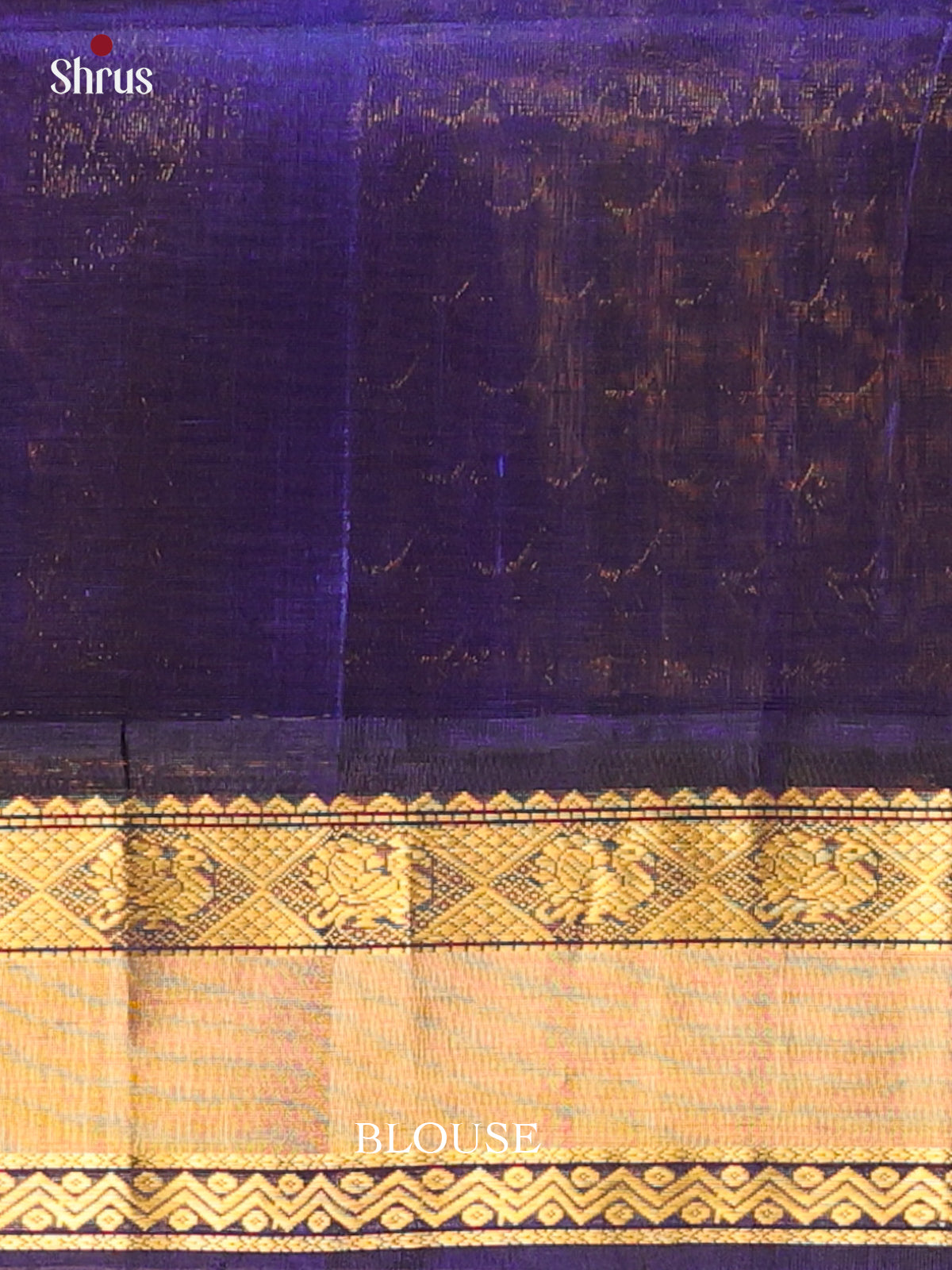 Reddish Pink & Blue - Silk Cotton Saree - Shop on ShrusEternity.com