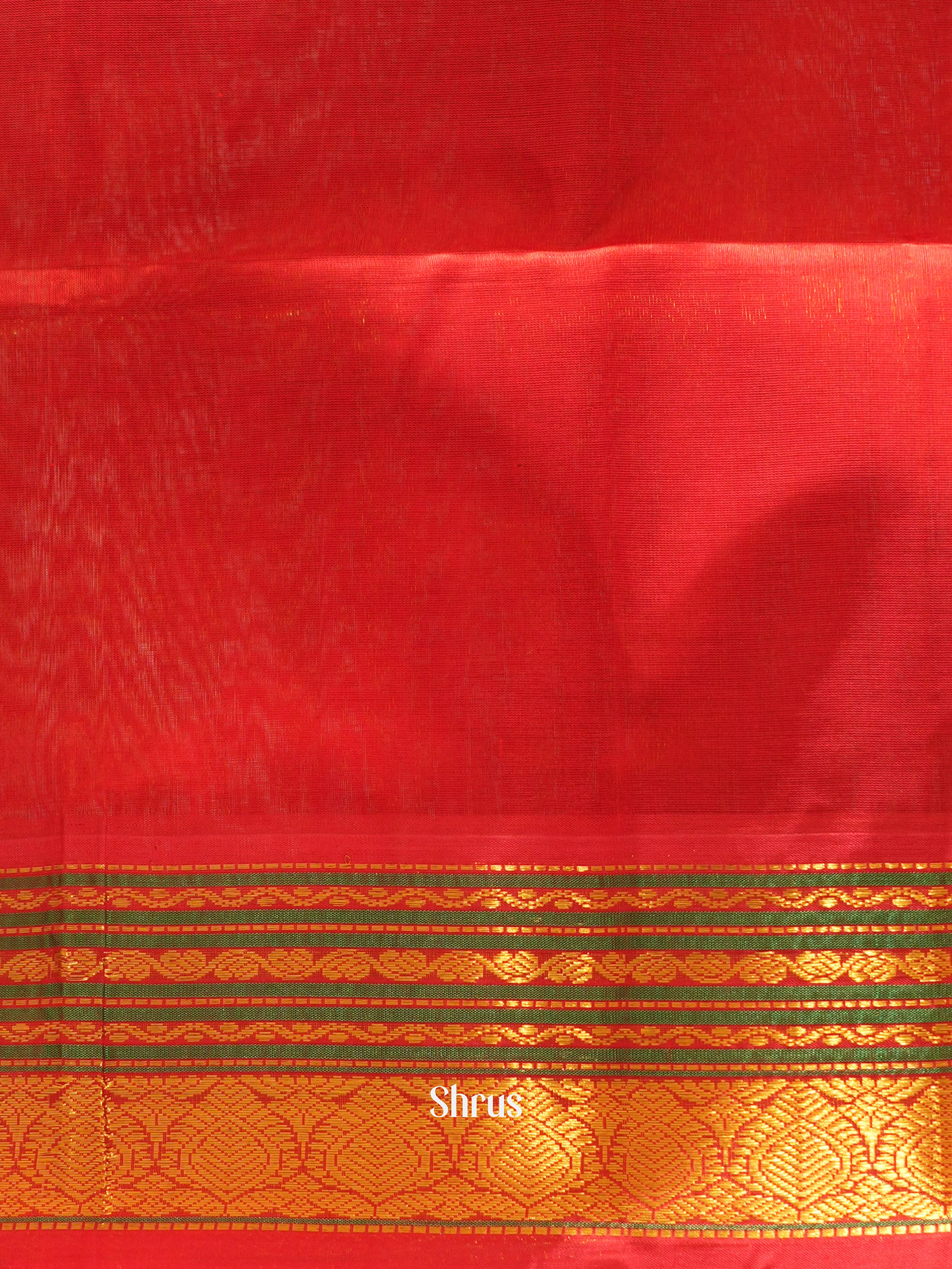 Violet & Red - Silk Cotton Saree - Shop on ShrusEternity.com