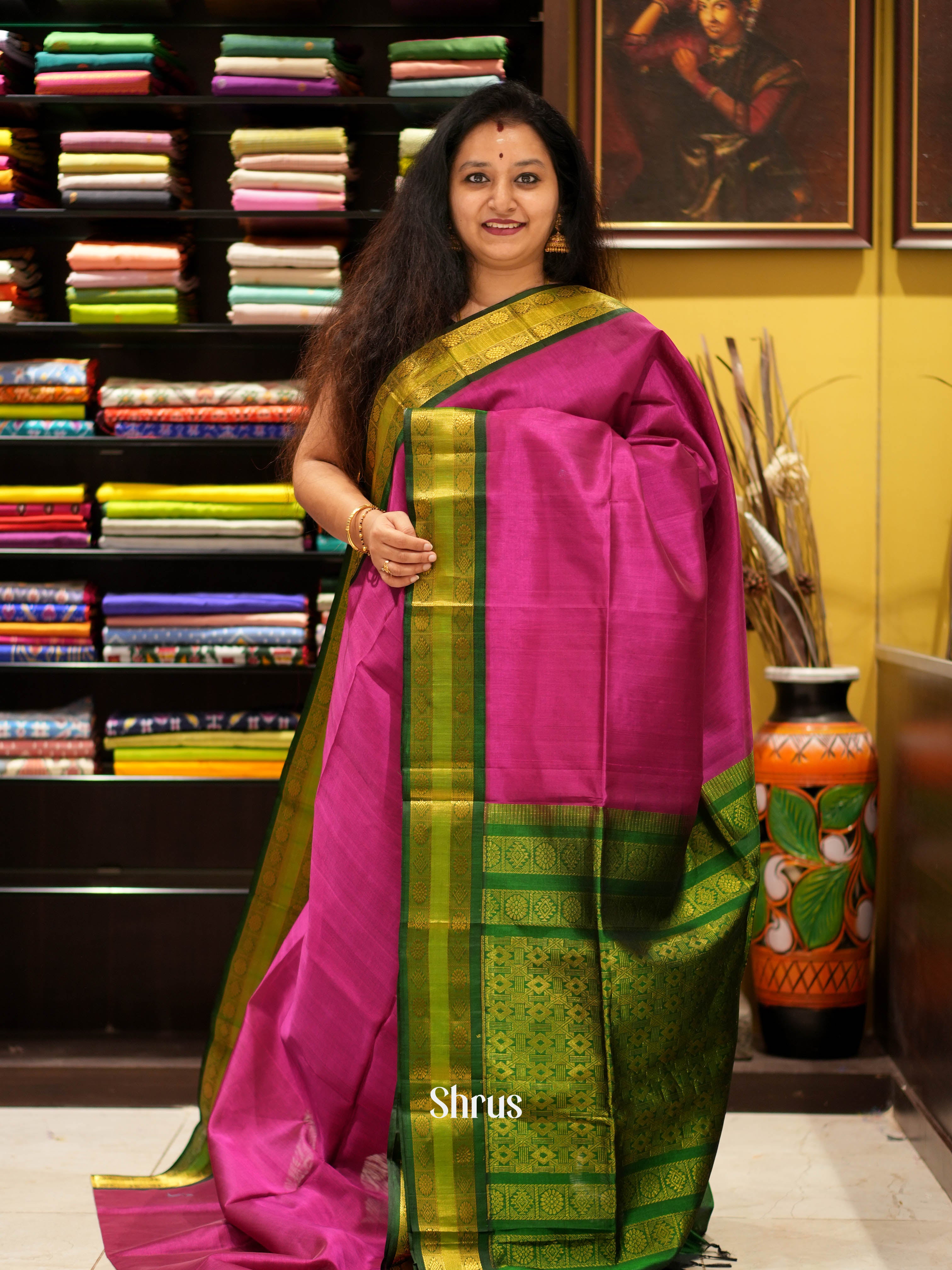 CHS03472 - Silk Cotton Saree - Shop on ShrusEternity.com