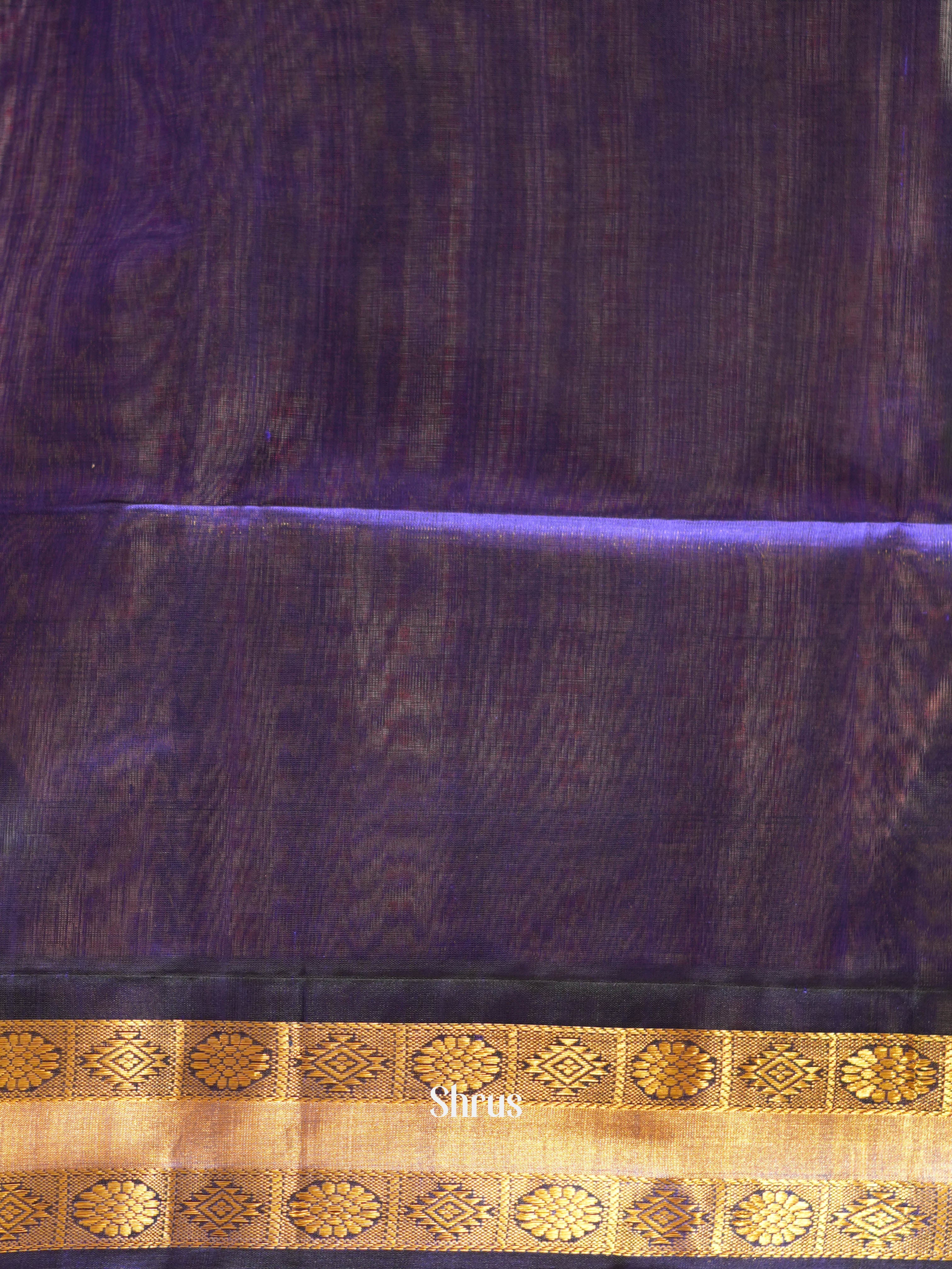 Orange & Blue - Silk Cotton Saree - Shop on ShrusEternity.com