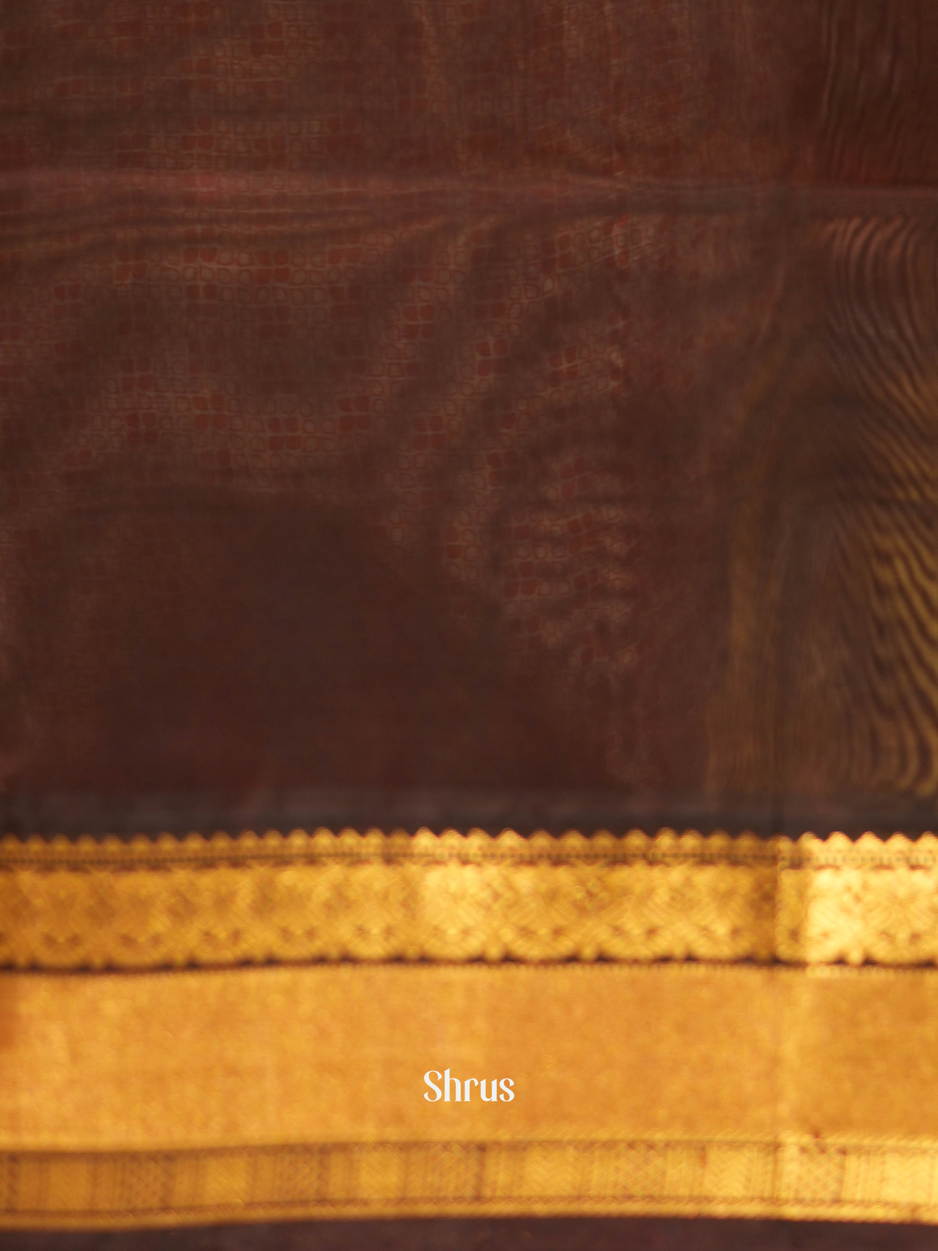 Sandal & Brown - Silk Cotton Saree - Shop on ShrusEternity.com