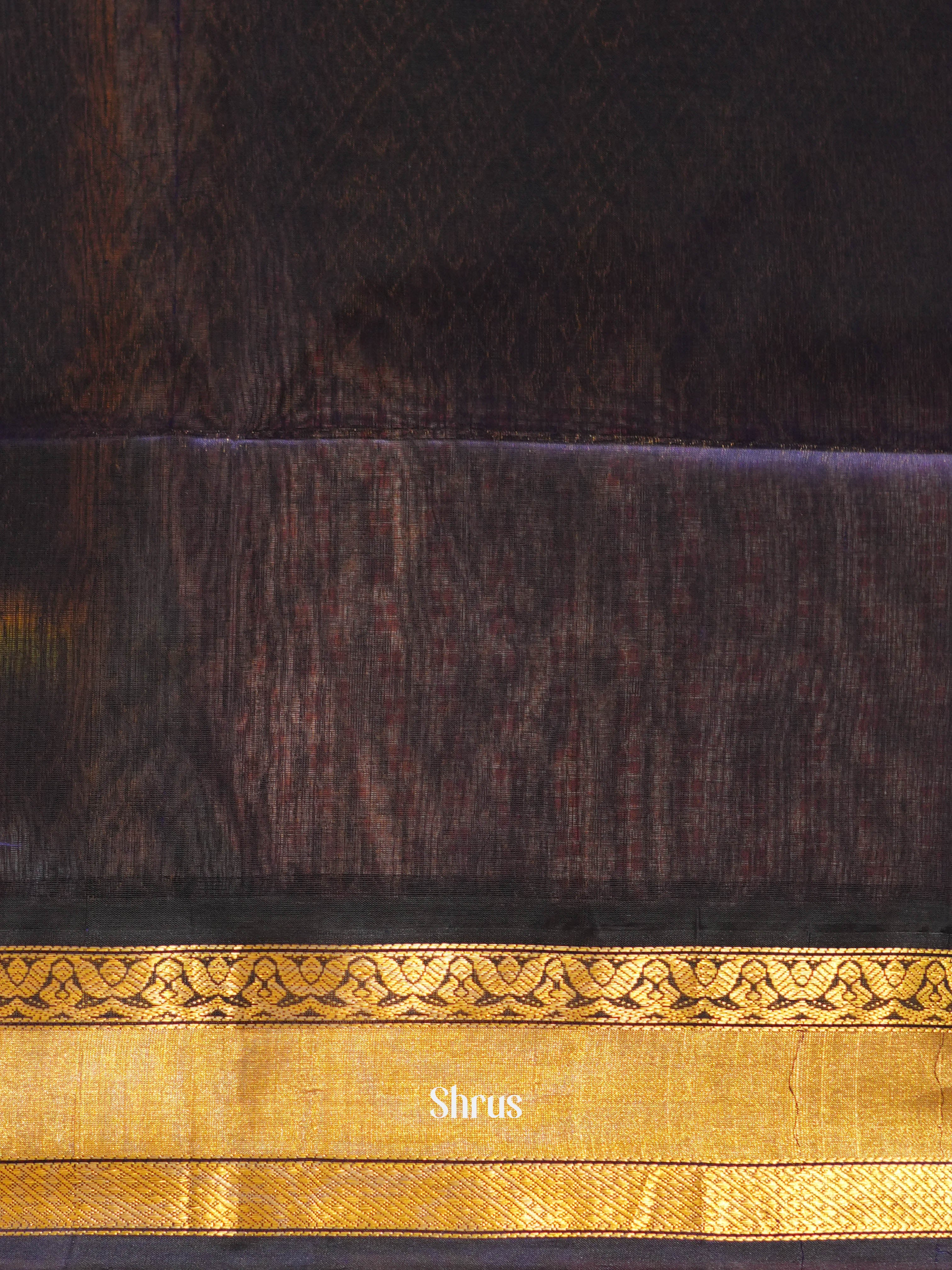 Blue & Navy Blue - Silk Cotton Saree - Shop on ShrusEternity.com