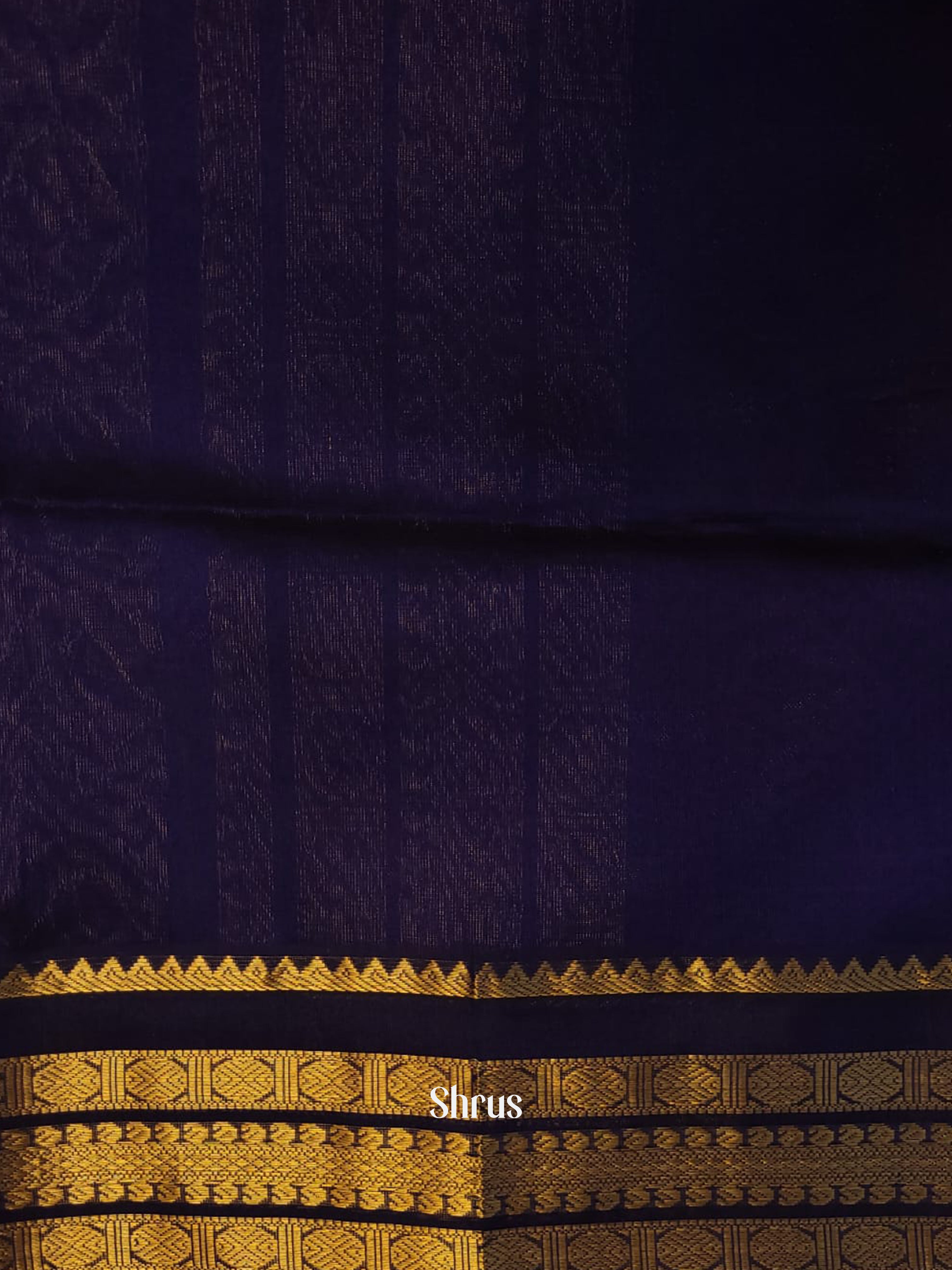 Yellow & Blue - Silk Cotton Saree - Shop on ShrusEternity.com