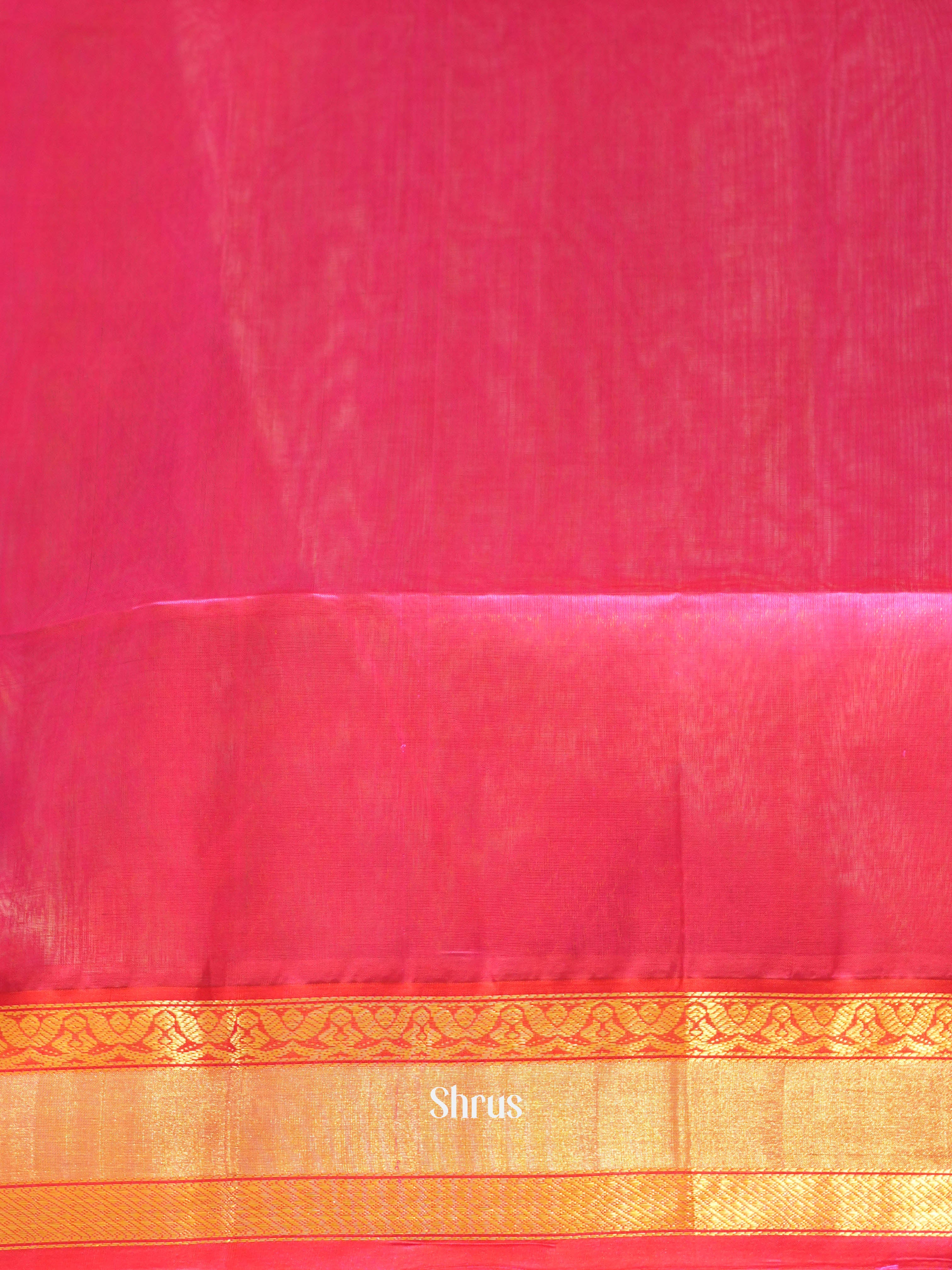 Blue & Pink - Silk Cotton Saree - Shop on ShrusEternity.com