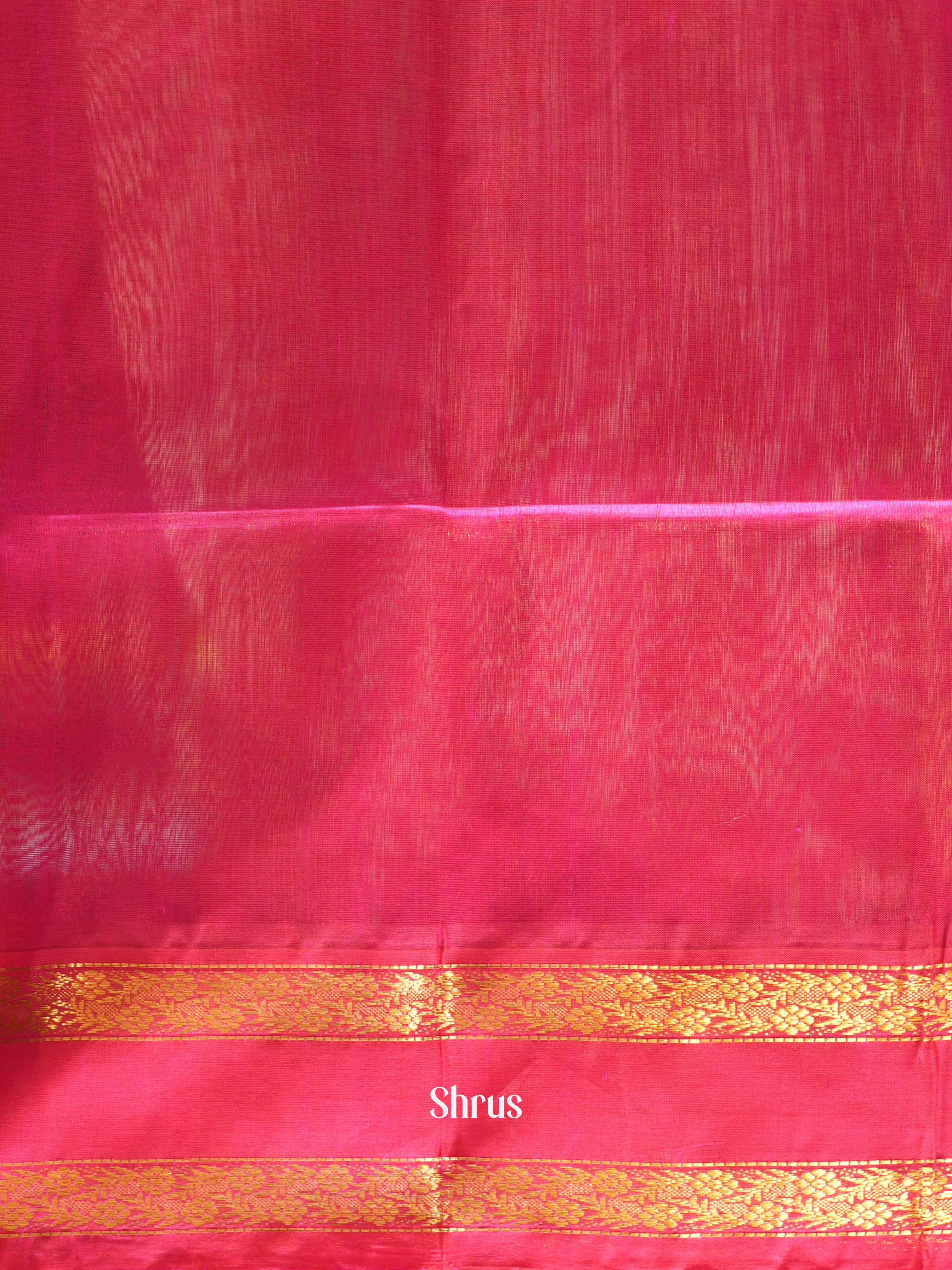Dusty Green & Pink - Silk Cotton Saree - Shop on ShrusEternity.com
