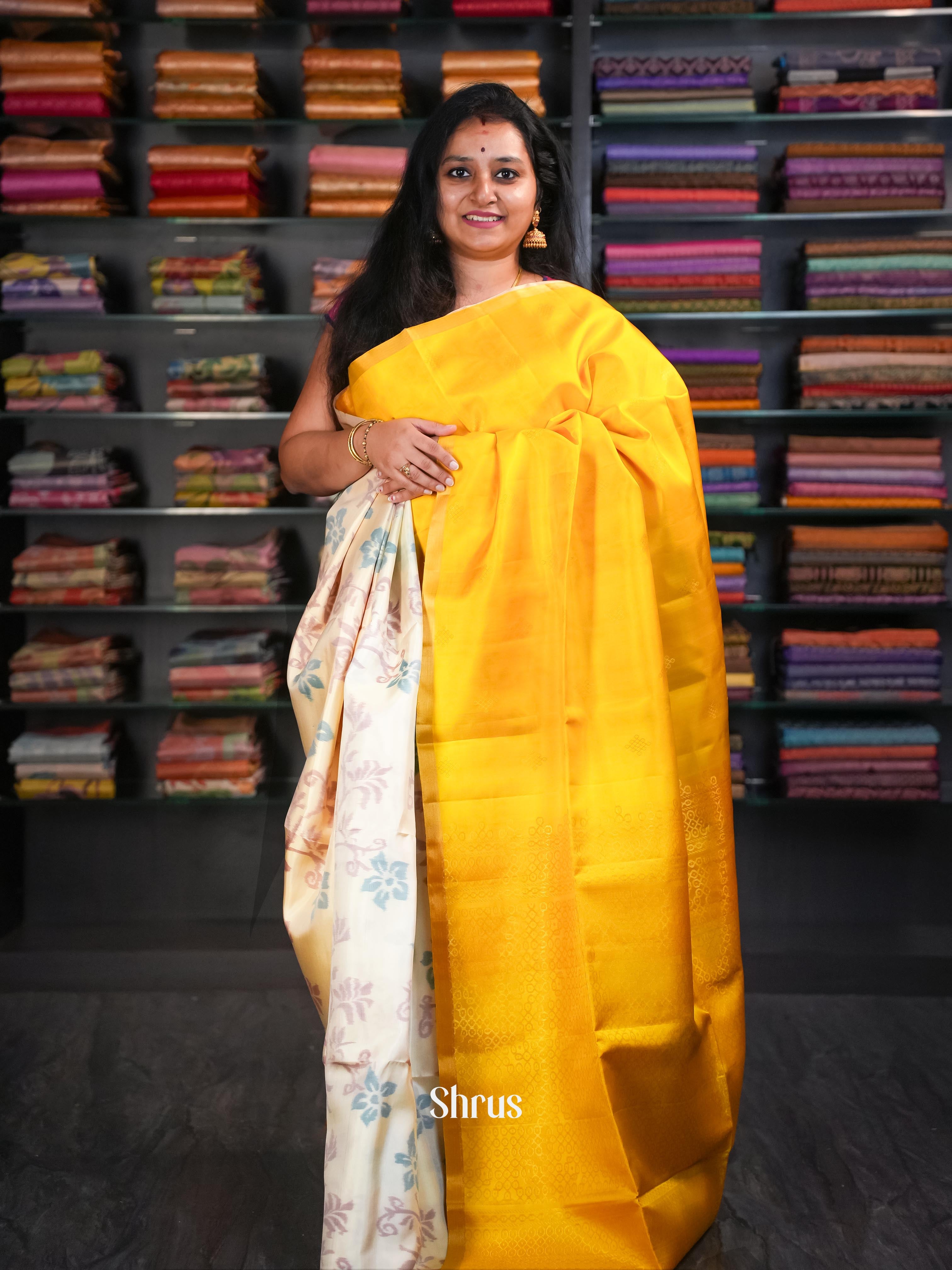 Golden Yellow & Cream - Soft Silk - Shop on ShrusEternity.com