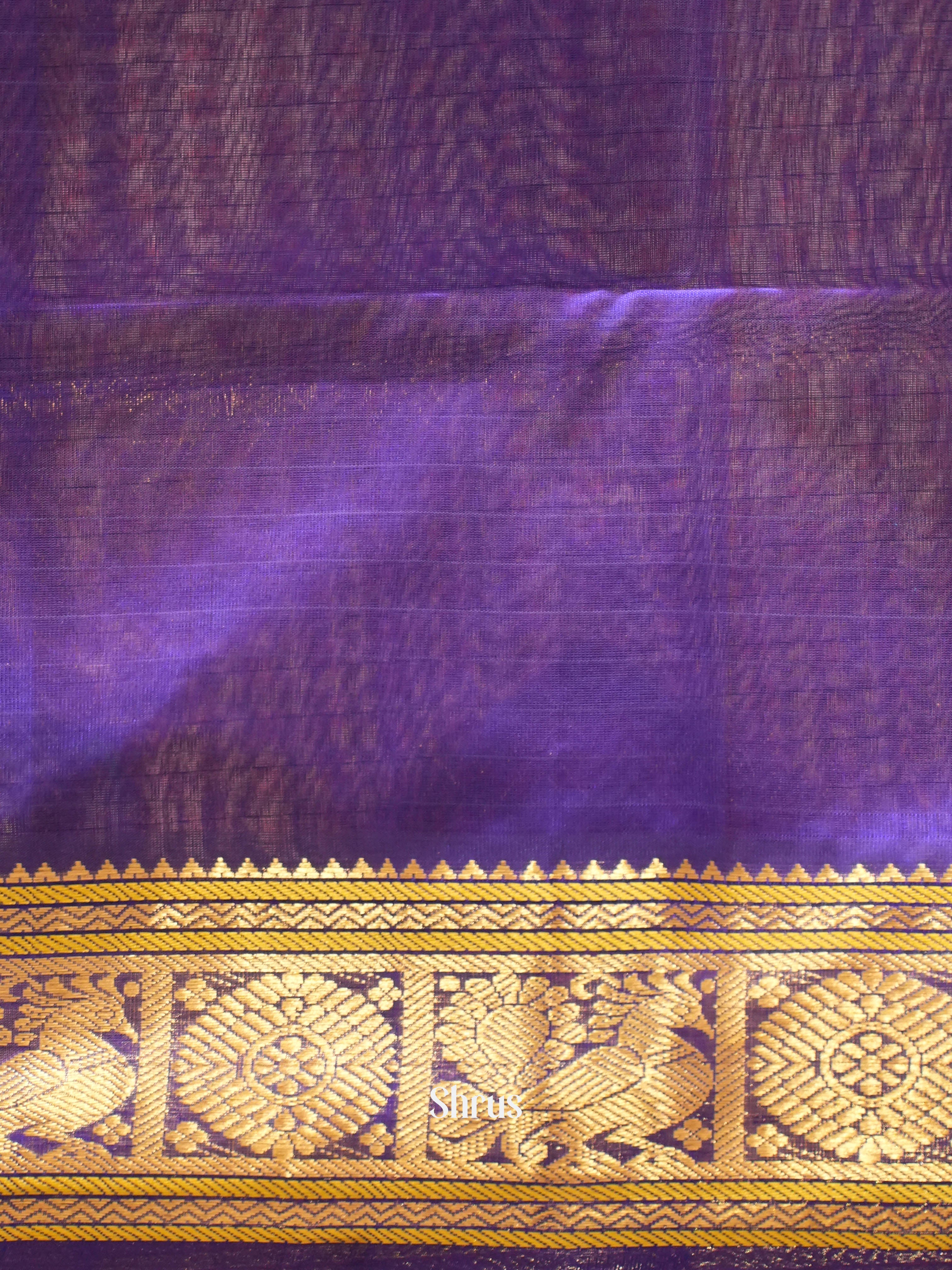 Lite Blue & Blue - Silk Cotton Saree - Shop on ShrusEternity.com