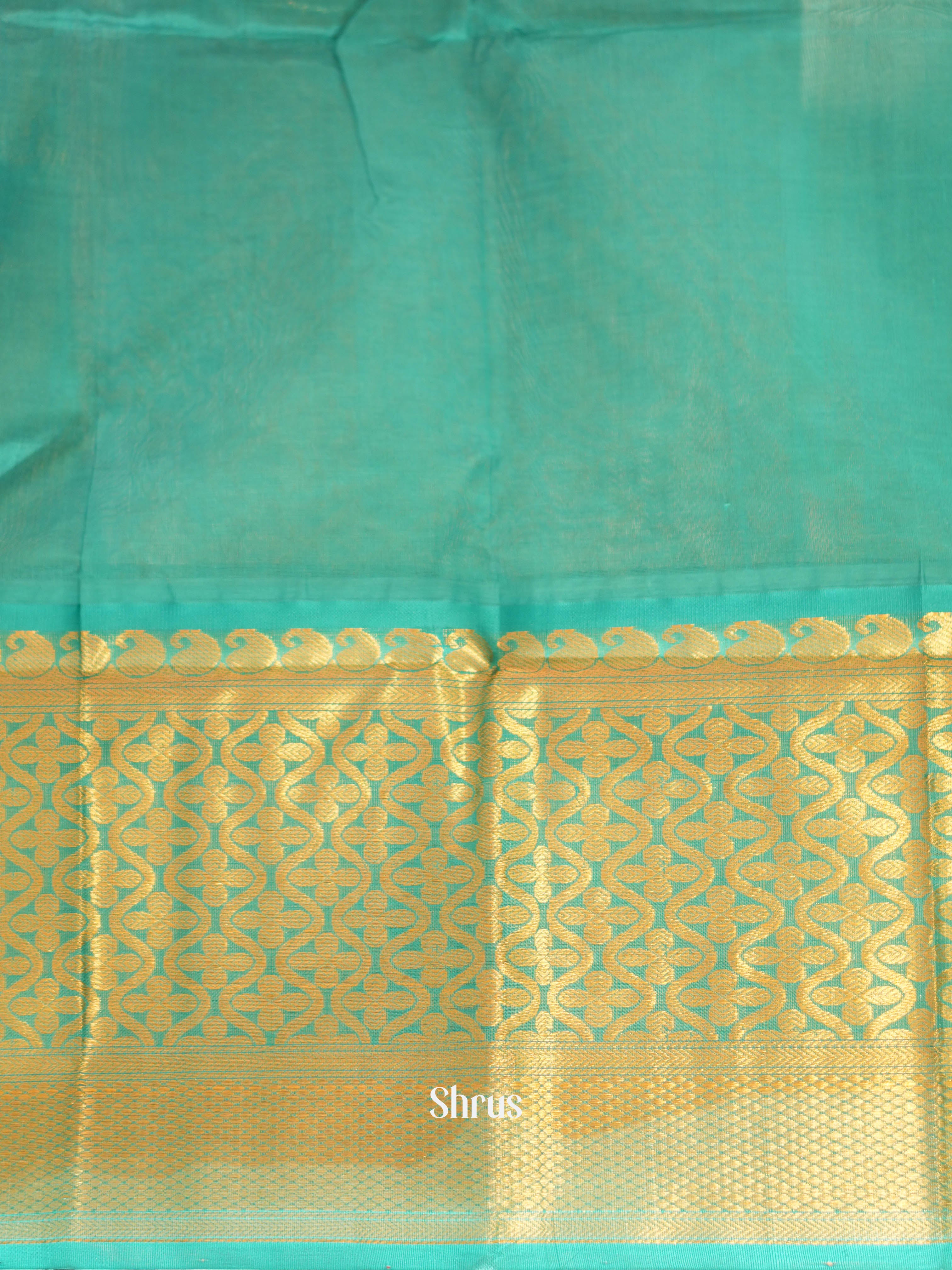 Pink & Teal - Silk Cotton Saree - Shop on ShrusEternity.com