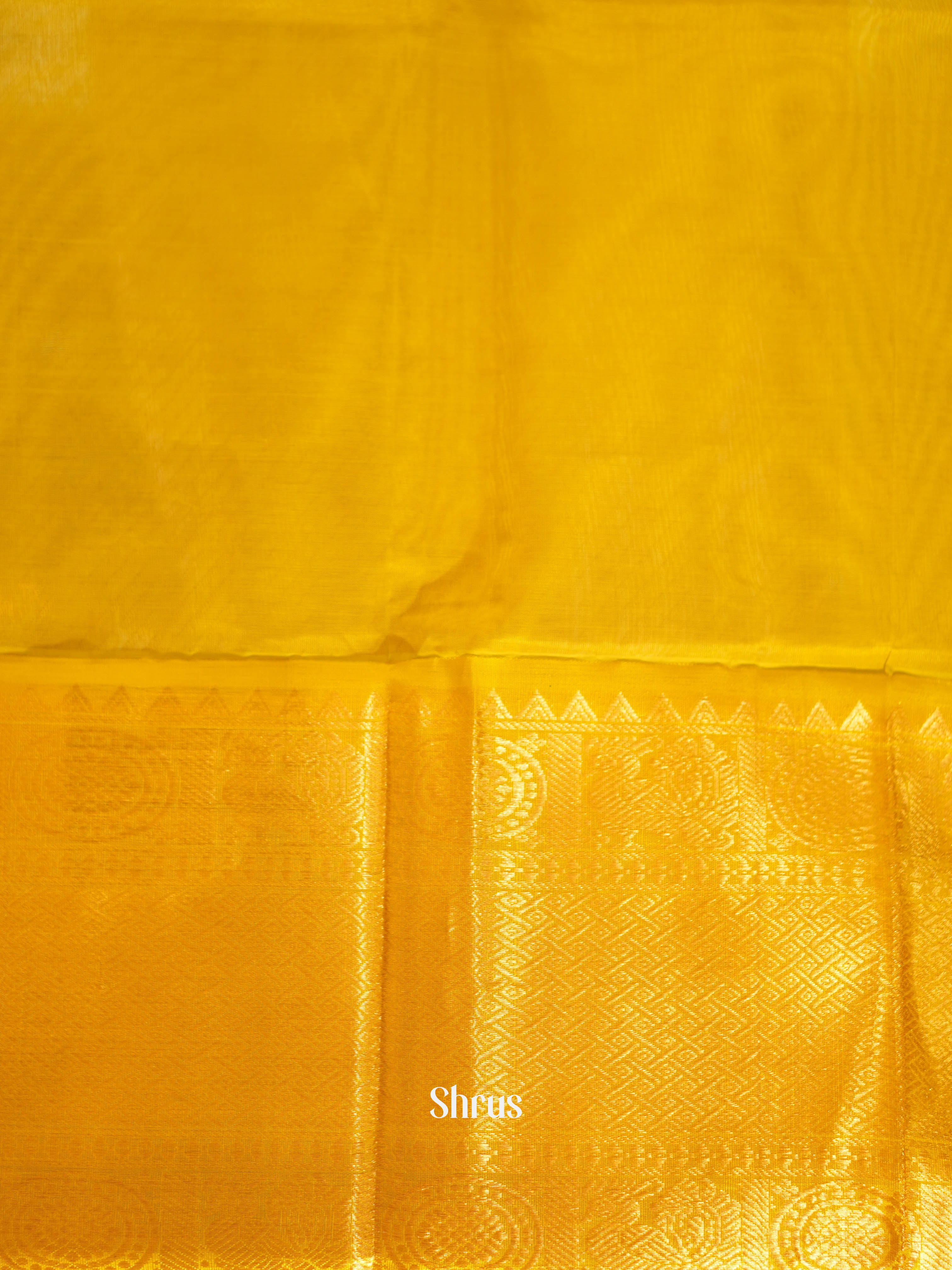 Blue & Yellow - Silk Cotton Saree - Shop on ShrusEternity.com