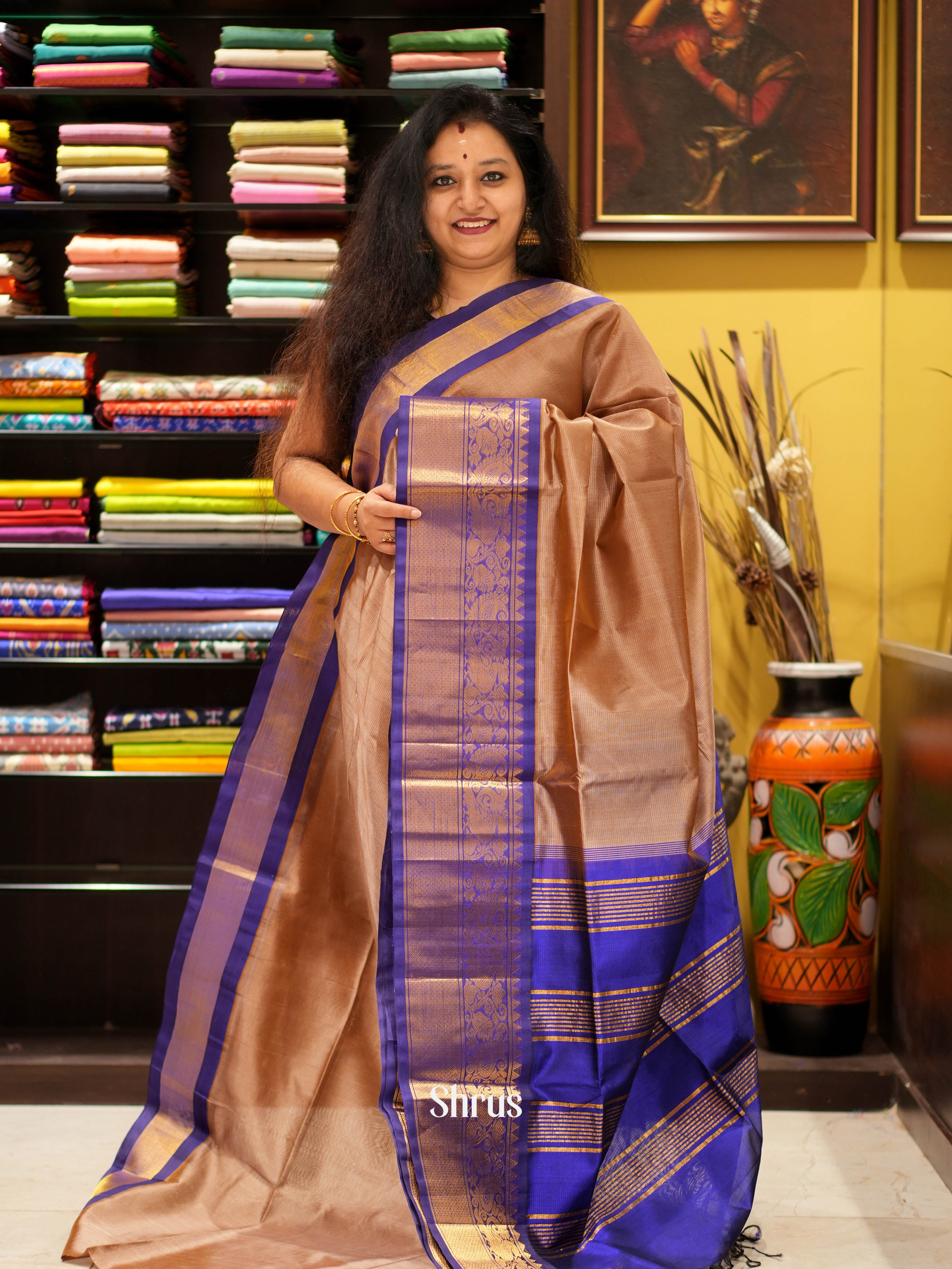 CHS03530 - Silk Cotton Saree - Shop on ShrusEternity.com