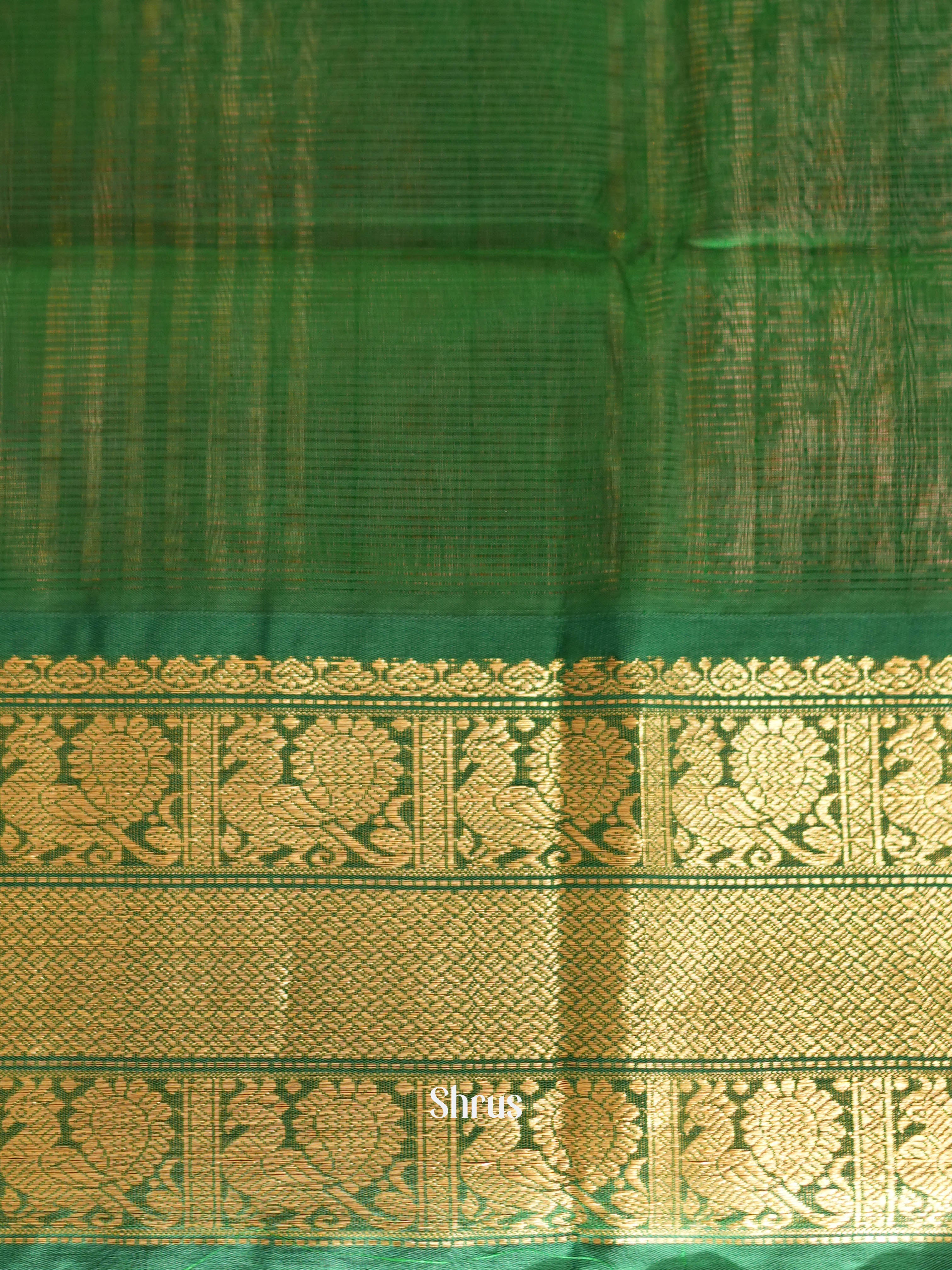 Yellow & Green - Silk Cotton Saree - Shop on ShrusEternity.com