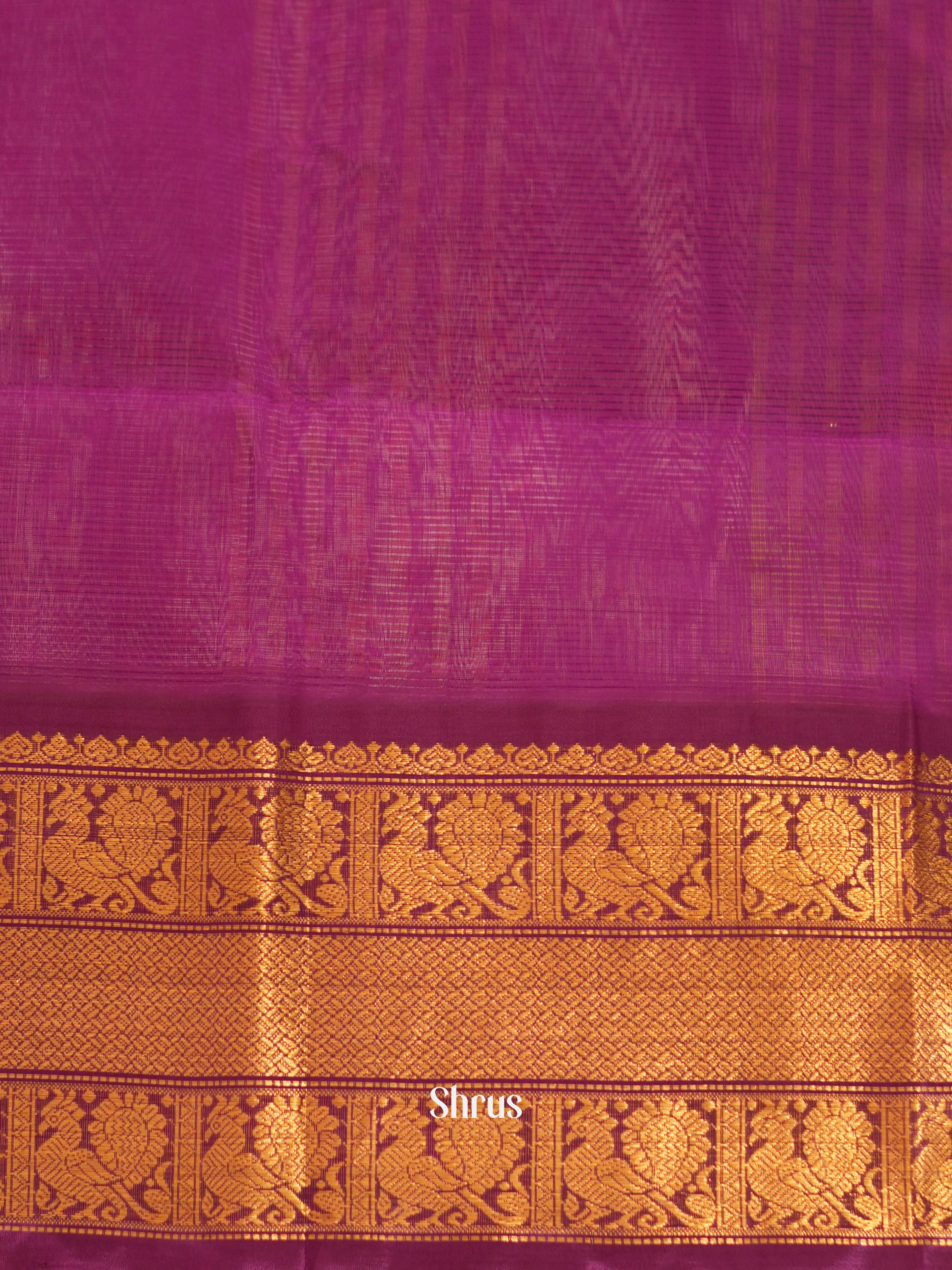 Baby Pink & Purple - Silk Cotton Saree - Shop on ShrusEternity.com