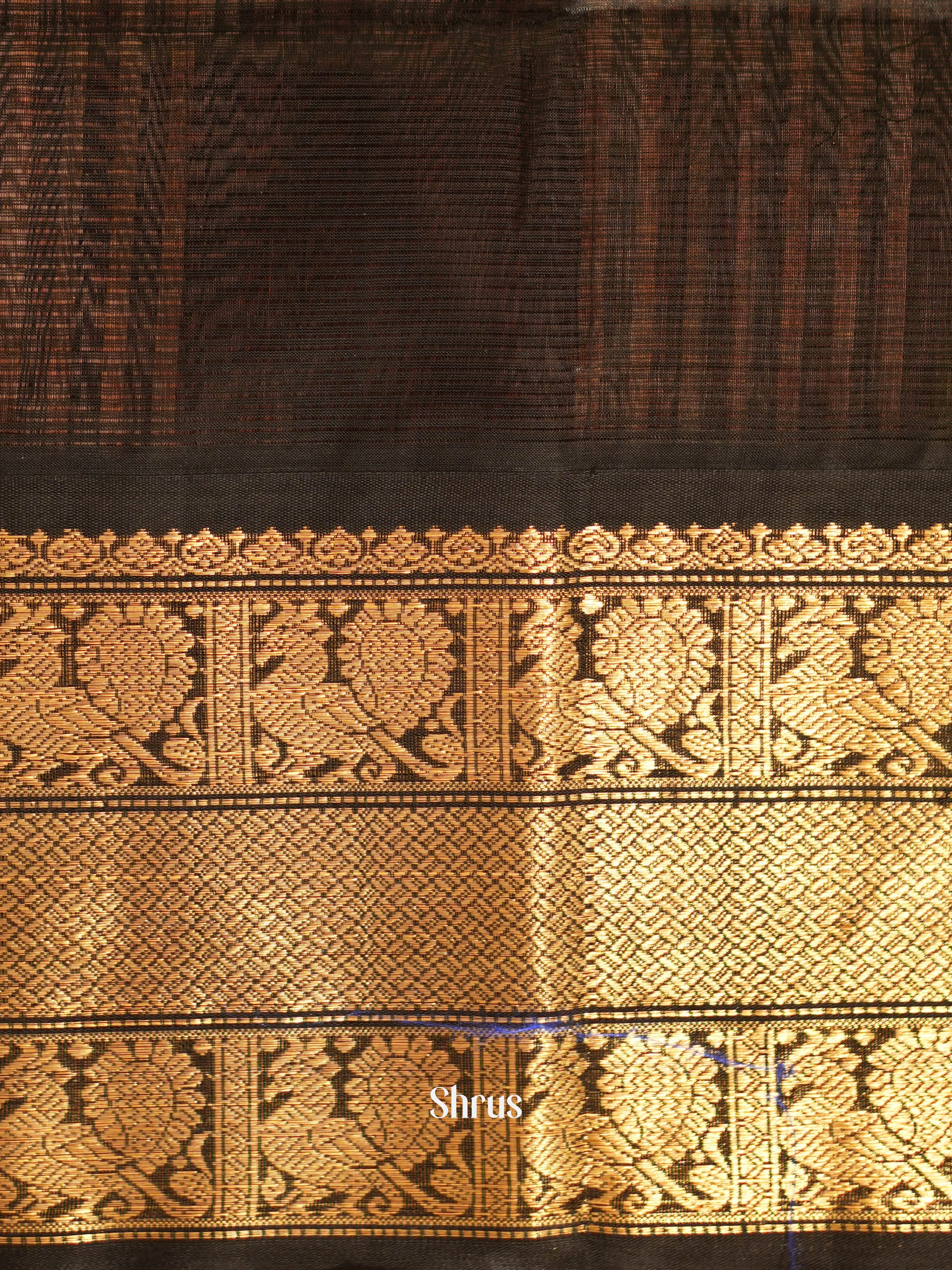 Green & Black - Silk Cotton Saree - Shop on ShrusEternity.com