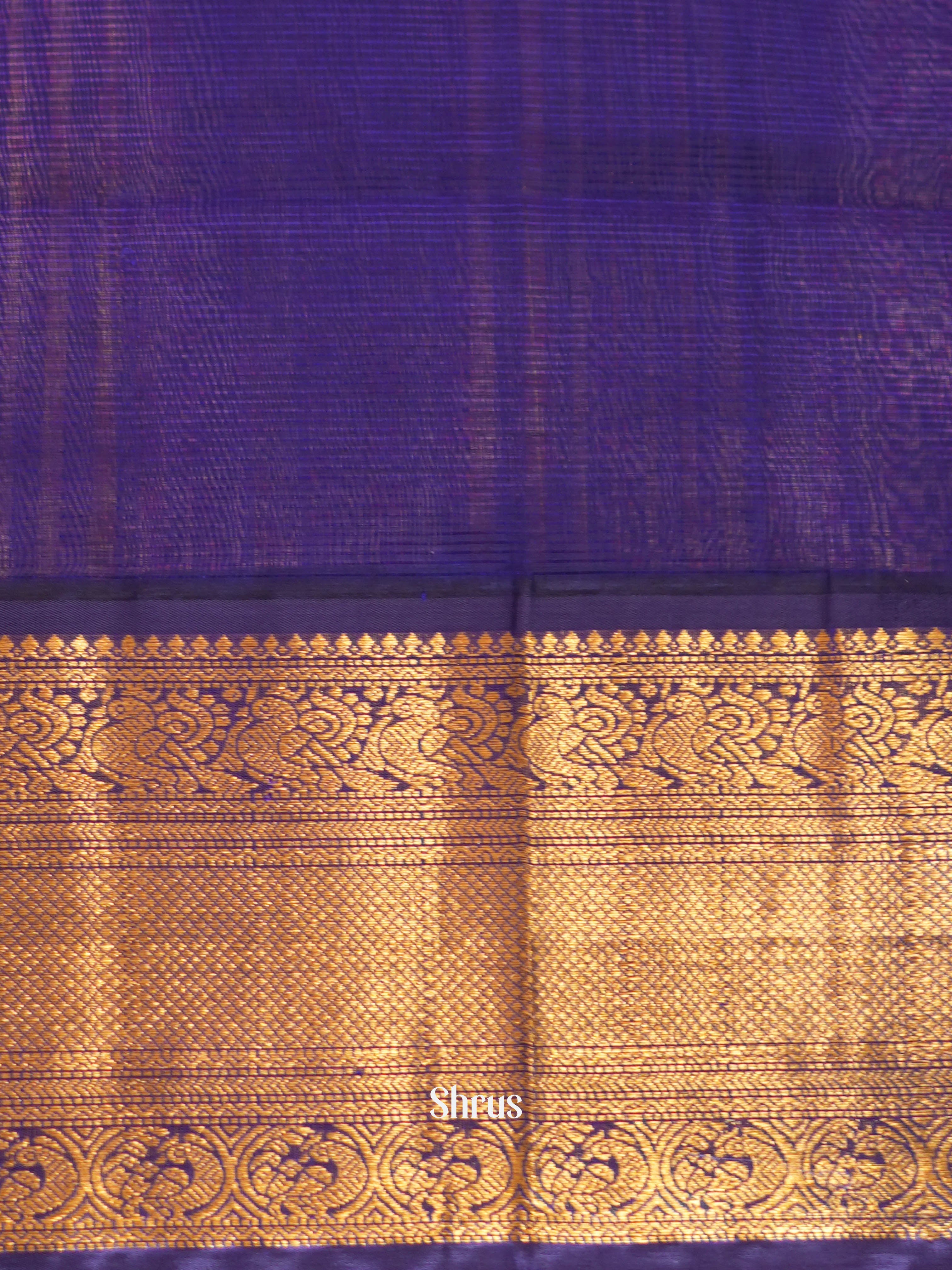 Peach & Blue - Silk Cotton Saree - Shop on ShrusEternity.com