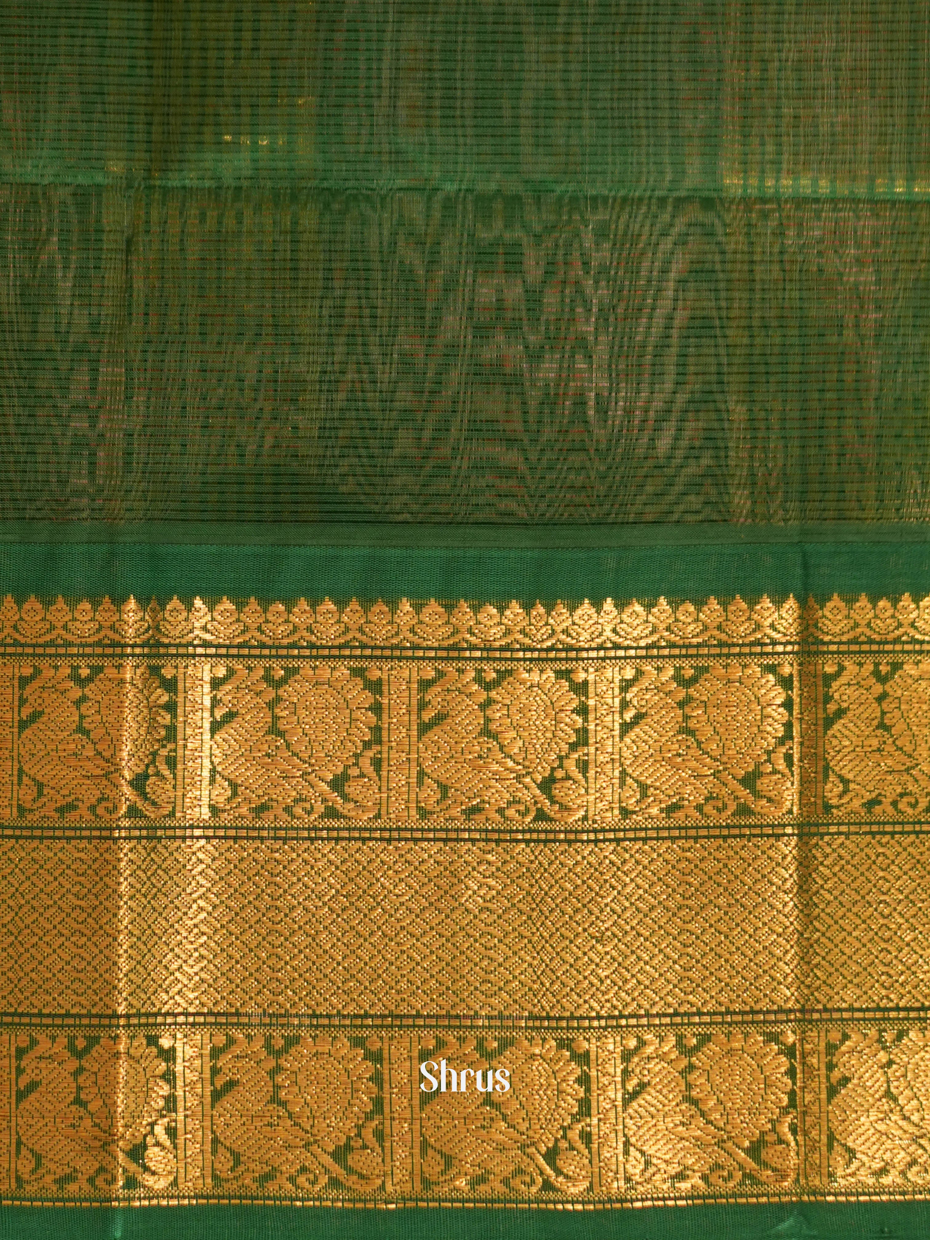 Yellow & Green - Silk Cotton Saree - Shop on ShrusEternity.com