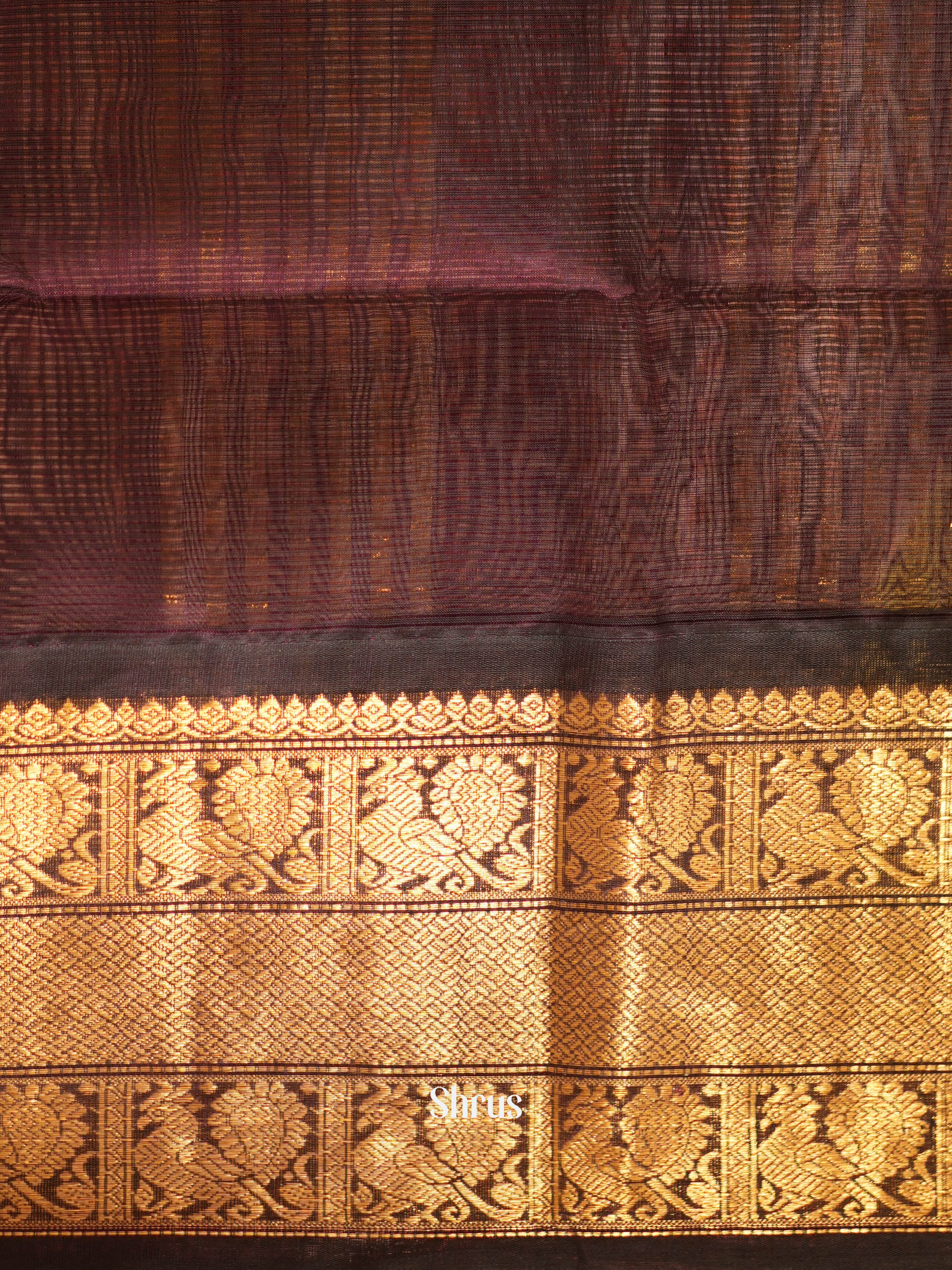 Mustard & Brown- Silk Cotton Saree - Shop on ShrusEternity.com