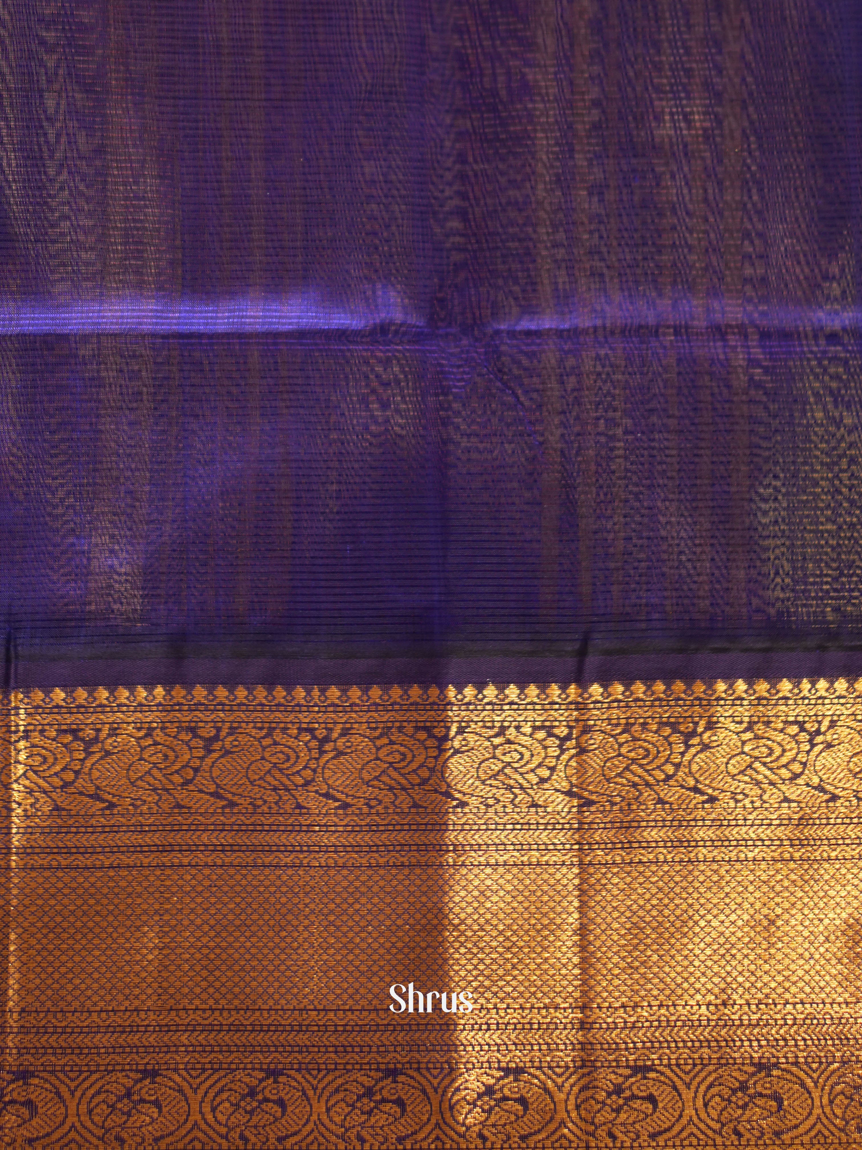 Pink & Blue - Silk Cotton Saree - Shop on ShrusEternity.com