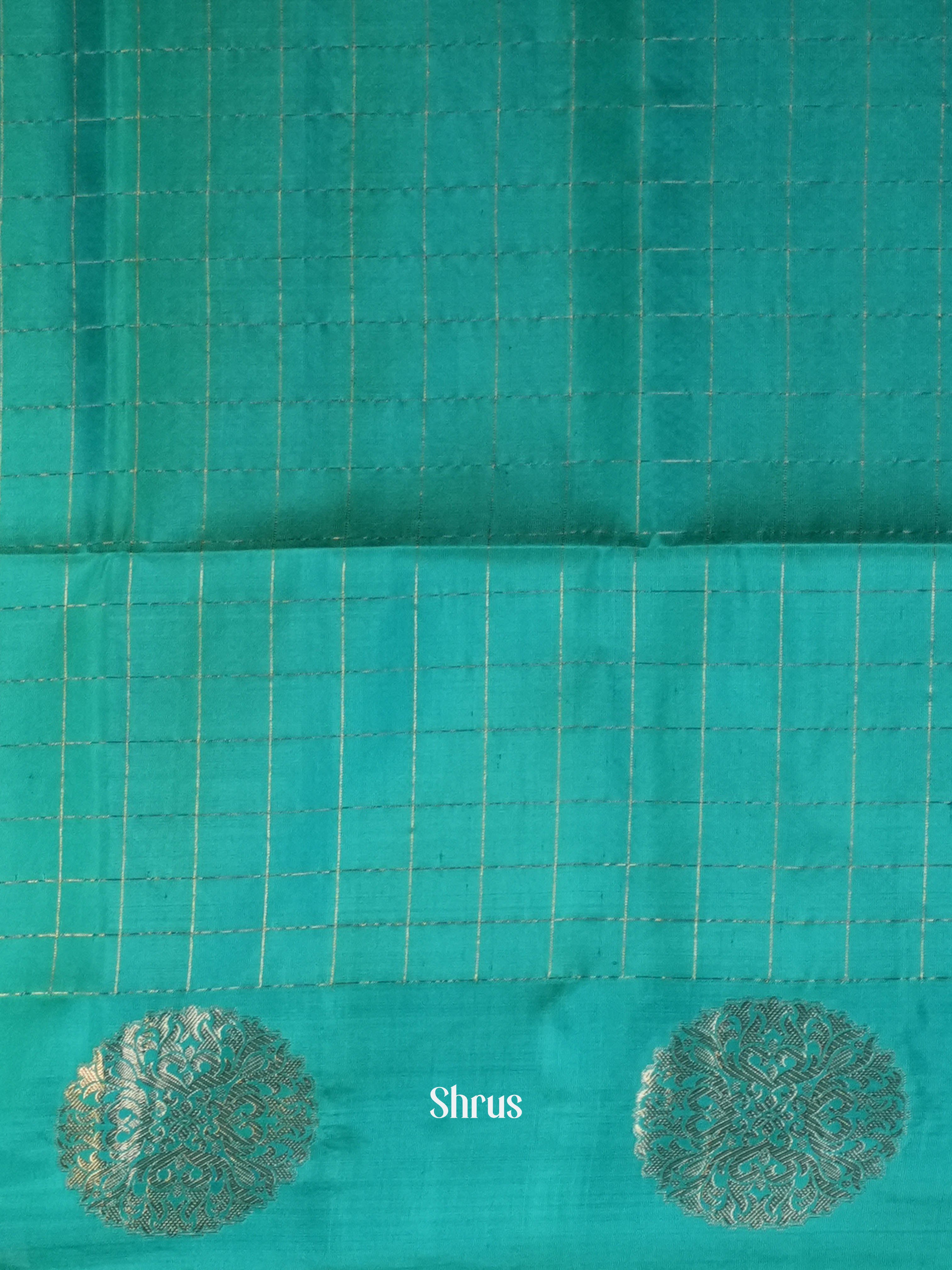 Purple & Teal - Soft Silk Saree - Shop on ShrusEternity.com
