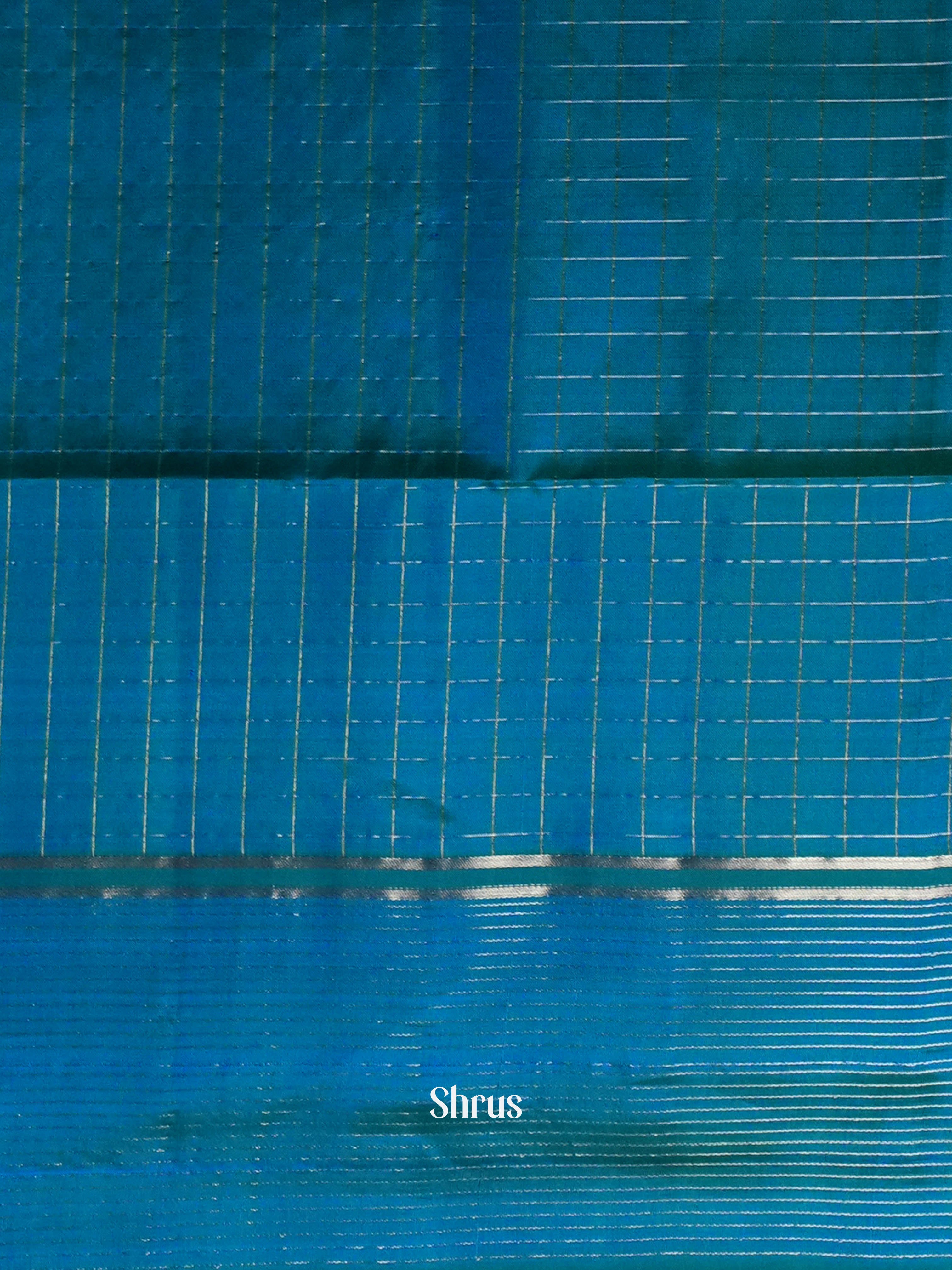 Teal & Green - Soft Silk Saree - Shop on ShrusEternity.com